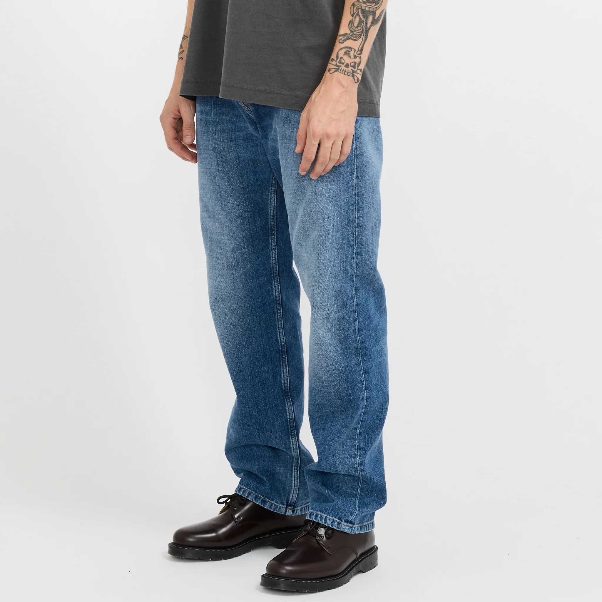 Marlow Pant Blue Worn Bleached
