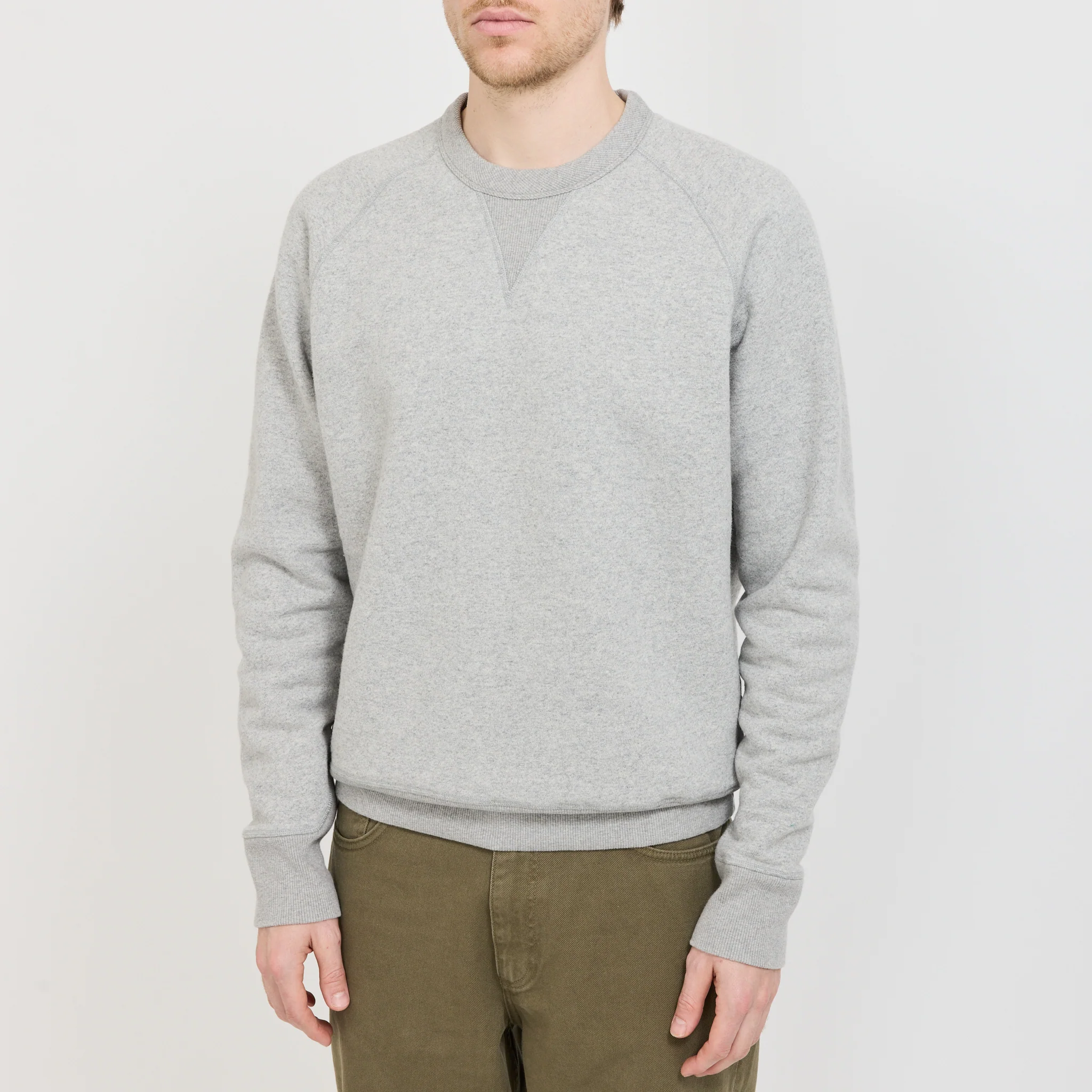 Marten Relaxed Cotton Wool Sweatshirt Grey Melange - Image 5