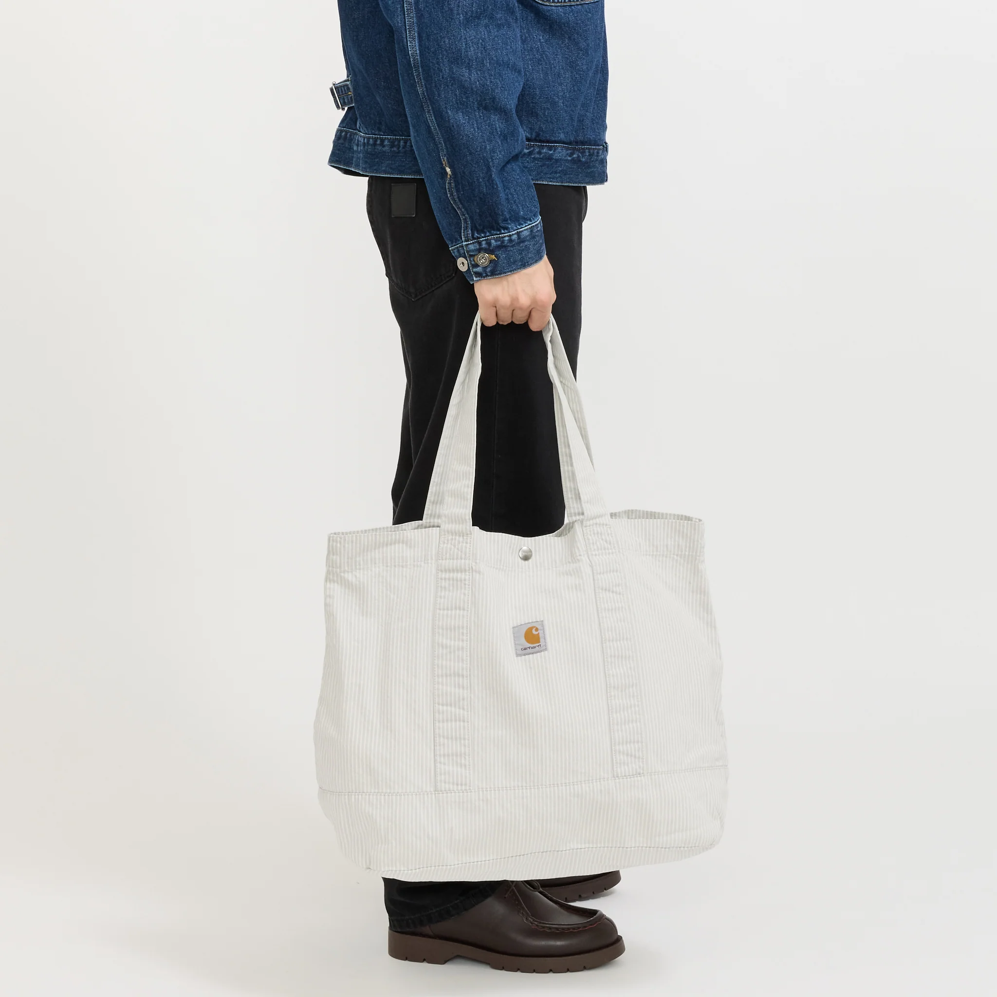 Mercer Tote Bag Stripe Graphite/Wax Bleached - Image 5