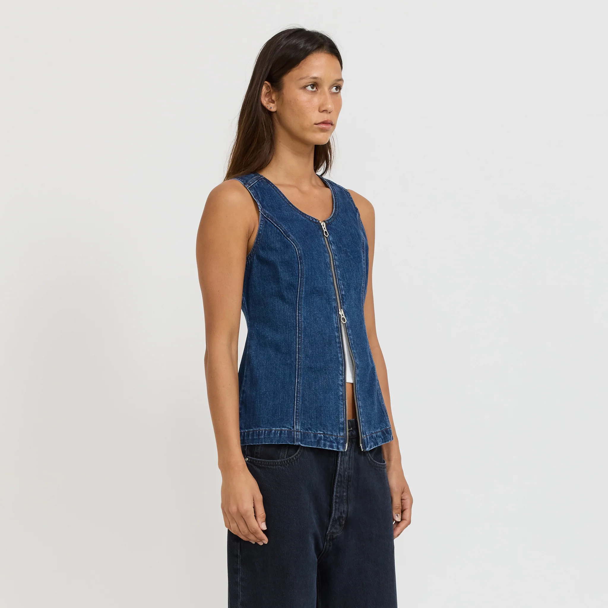 Milla Zip Tunic Dark Indigo - Image 3
