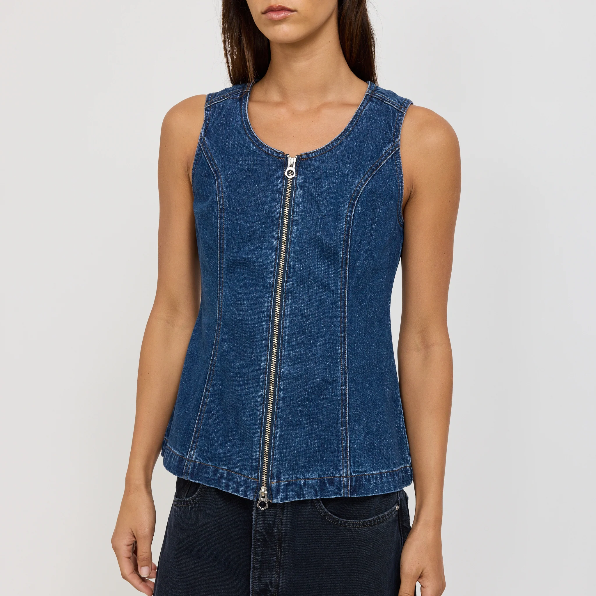 Milla Zip Tunic Dark Indigo - Image 5