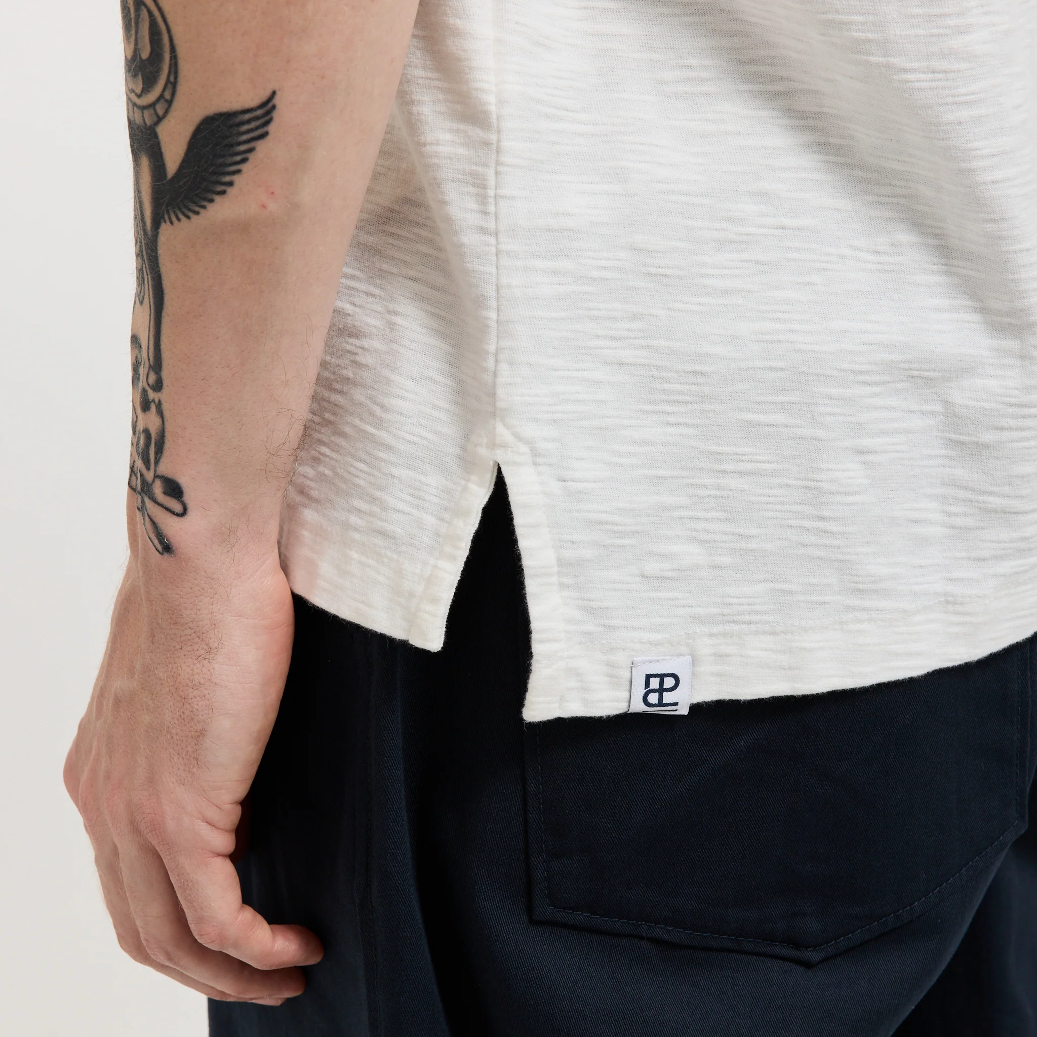 Mock Neck T-Shirt Off White - Image 6