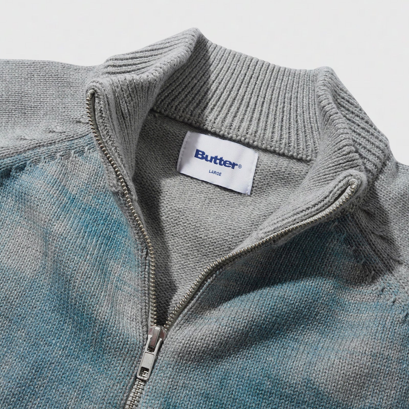 Mustang Zip-Thru Knit Sweater Grey - Image 2