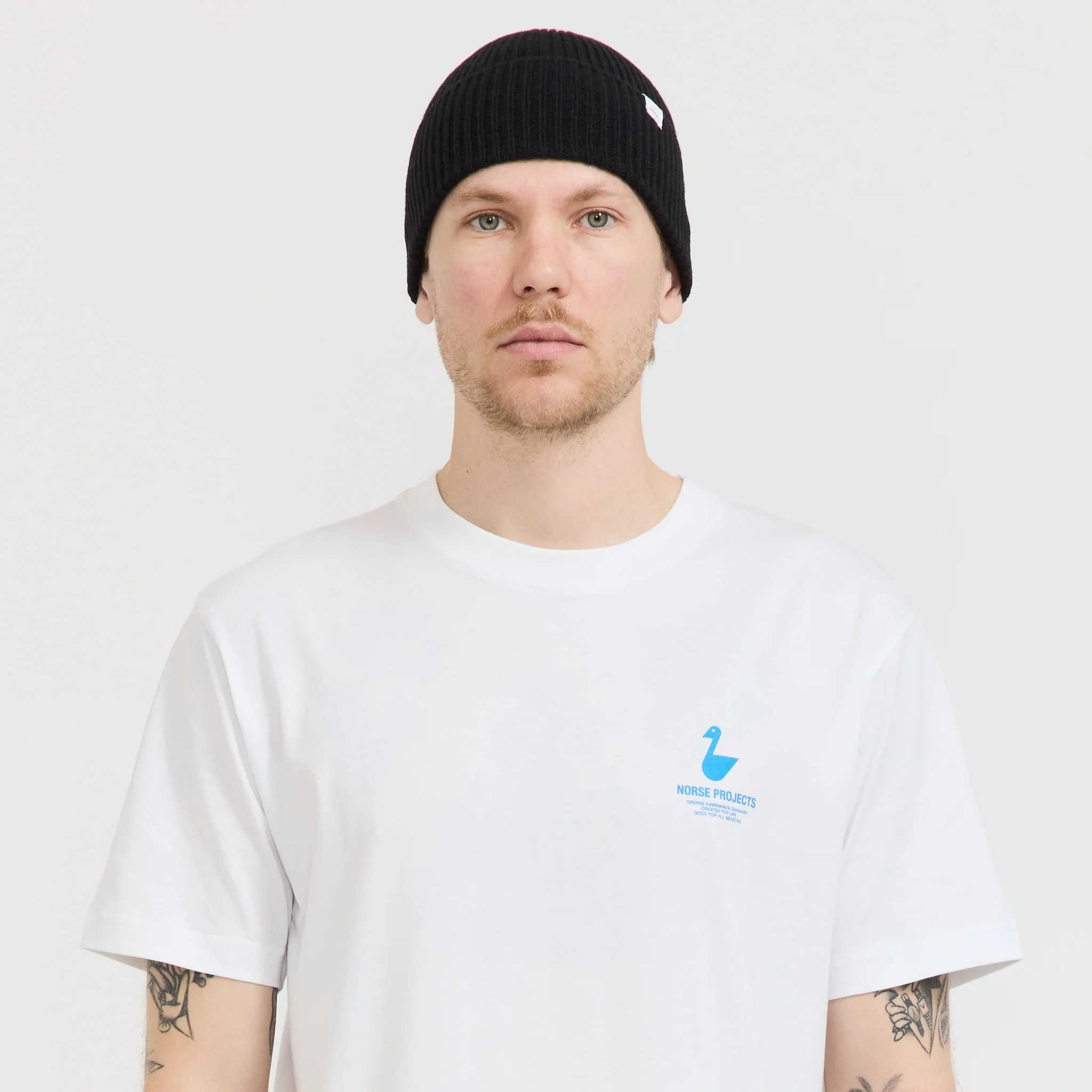 Norse Standard Merino Lambswool Beanie Black - Image 3