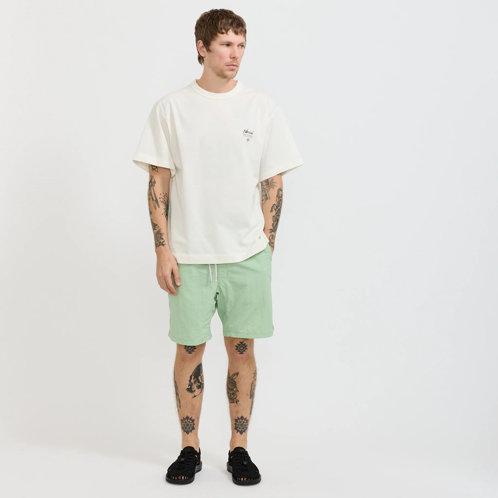 Nylon Tusser Easy Shorts Light Green - Image 2