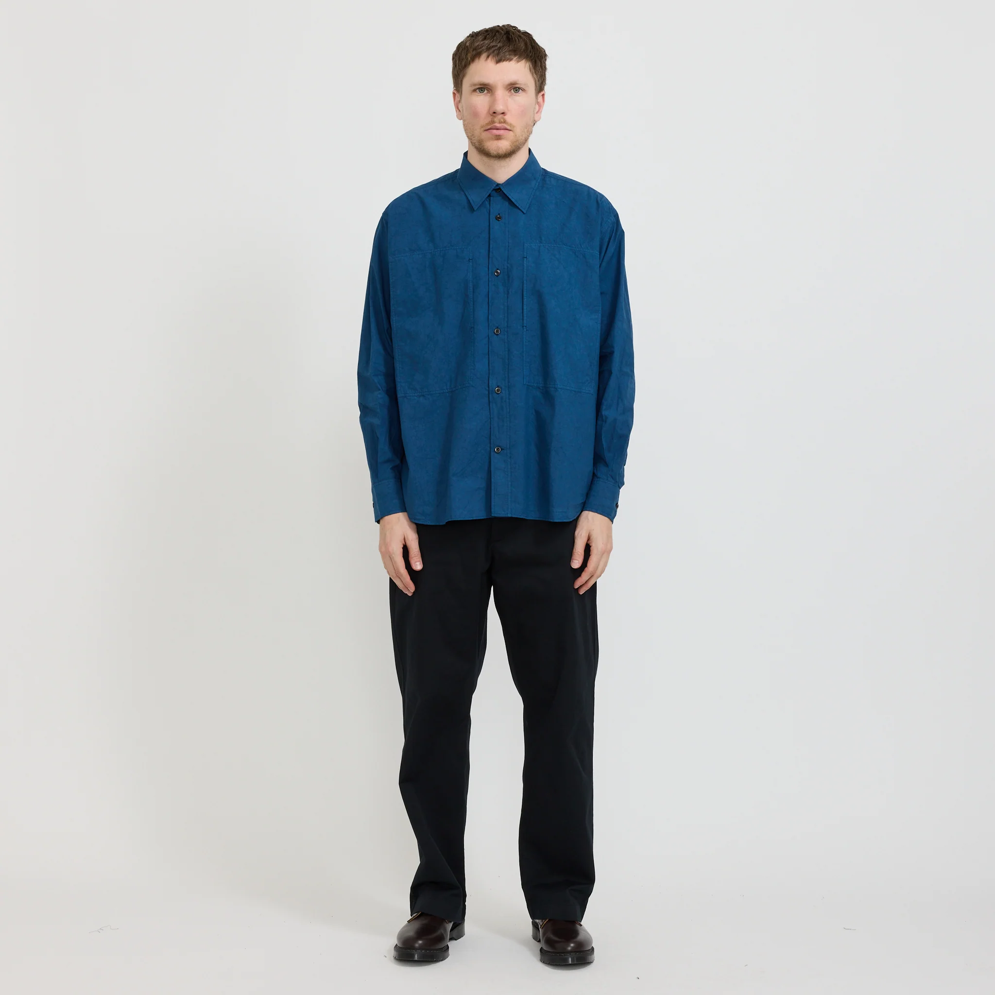 Ole Fatigue Cotton Tencel Shirt Estate Blue - Image 2