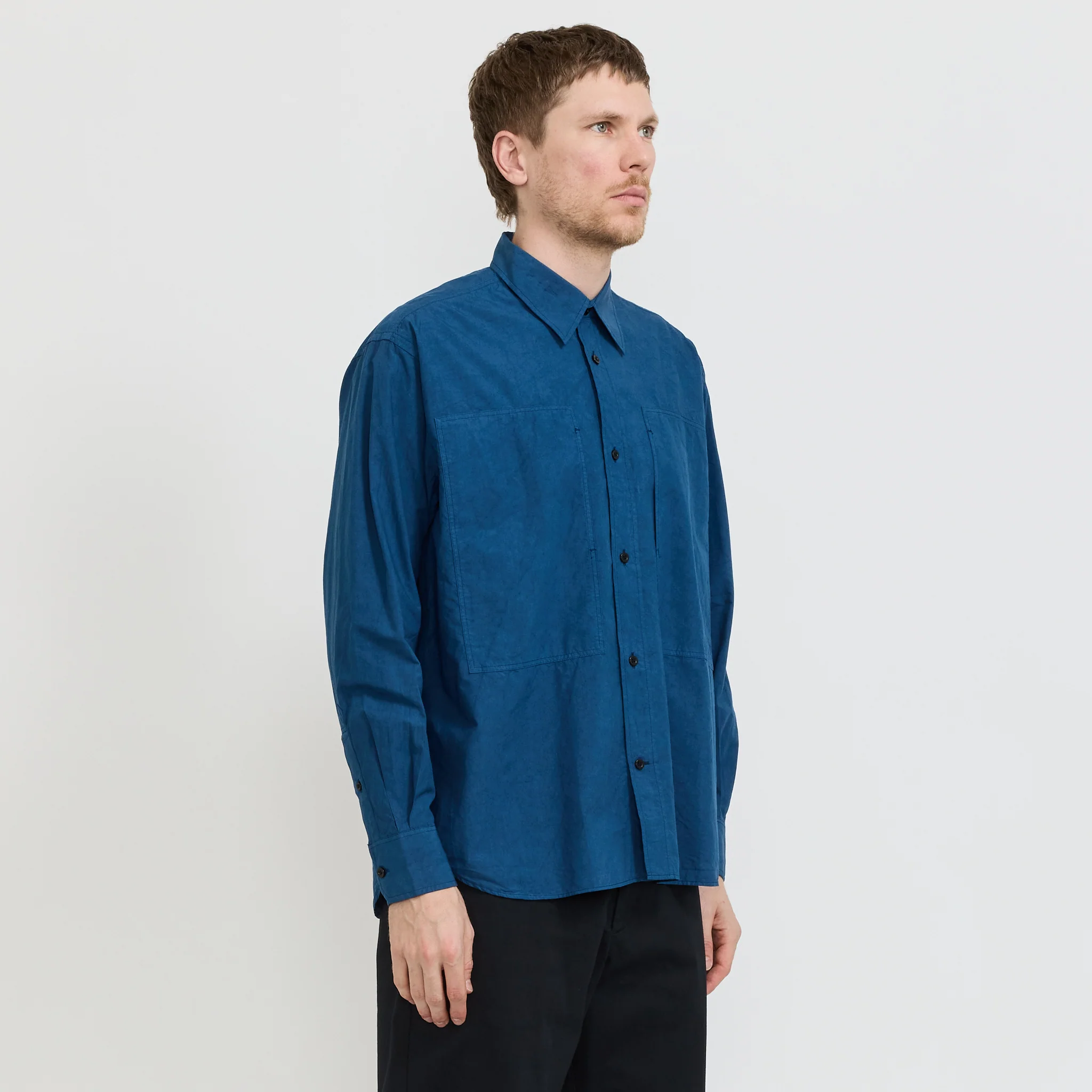 Ole Fatigue Cotton Tencel Shirt Estate Blue - Image 3