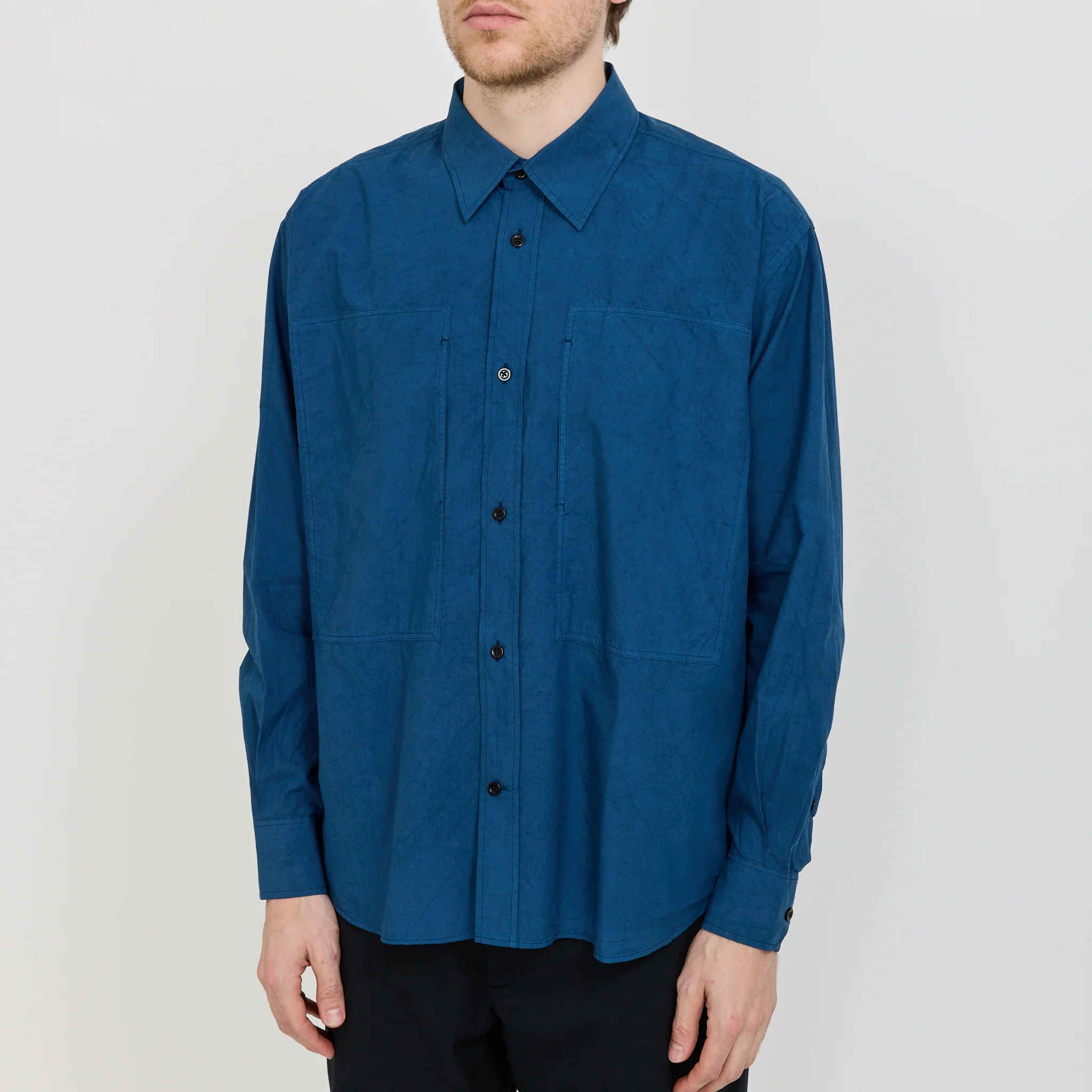 Ole Fatigue Cotton Tencel Shirt Estate Blue - Image 5