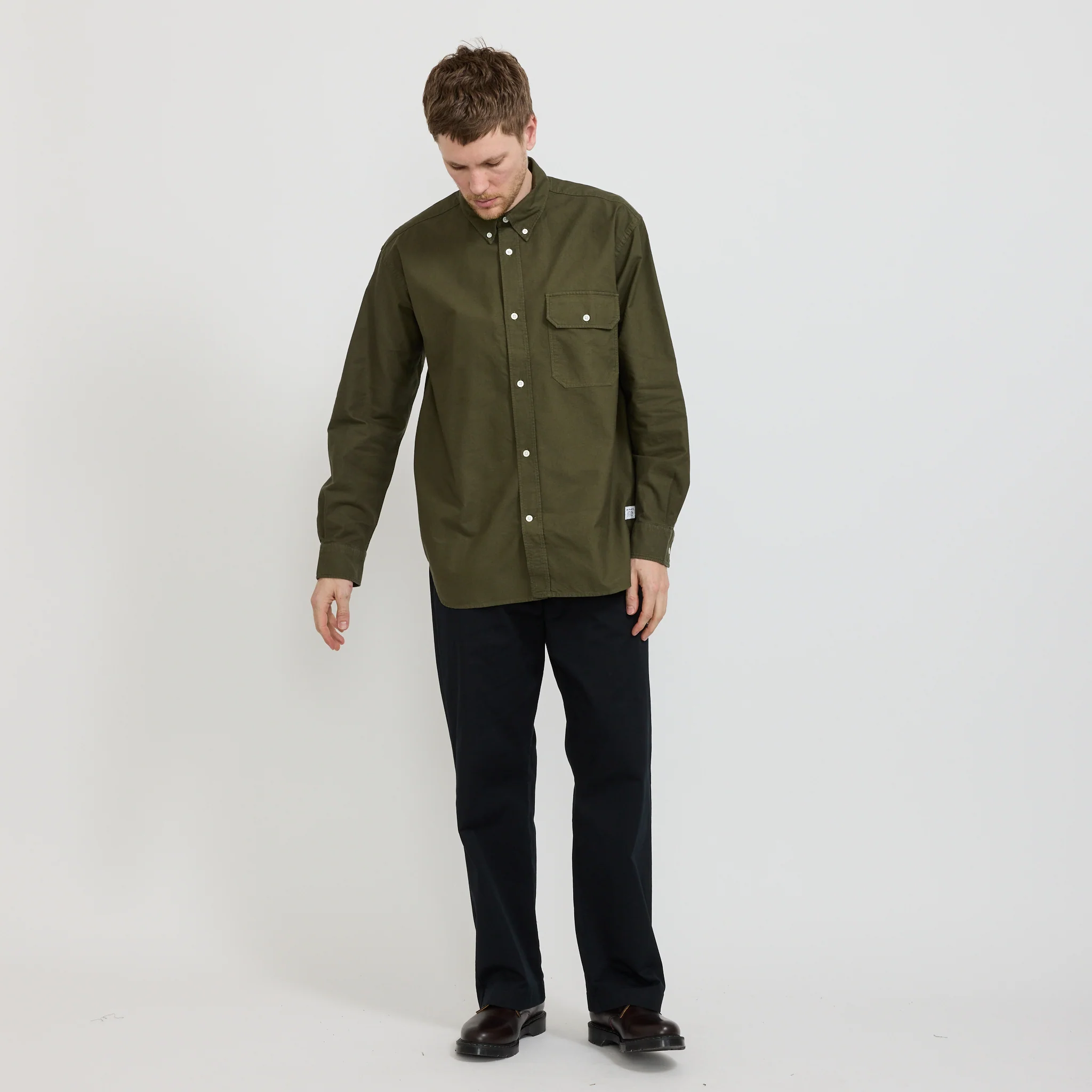 Ole Oversized GMD Oxford Shirt Olive Night - Image 2