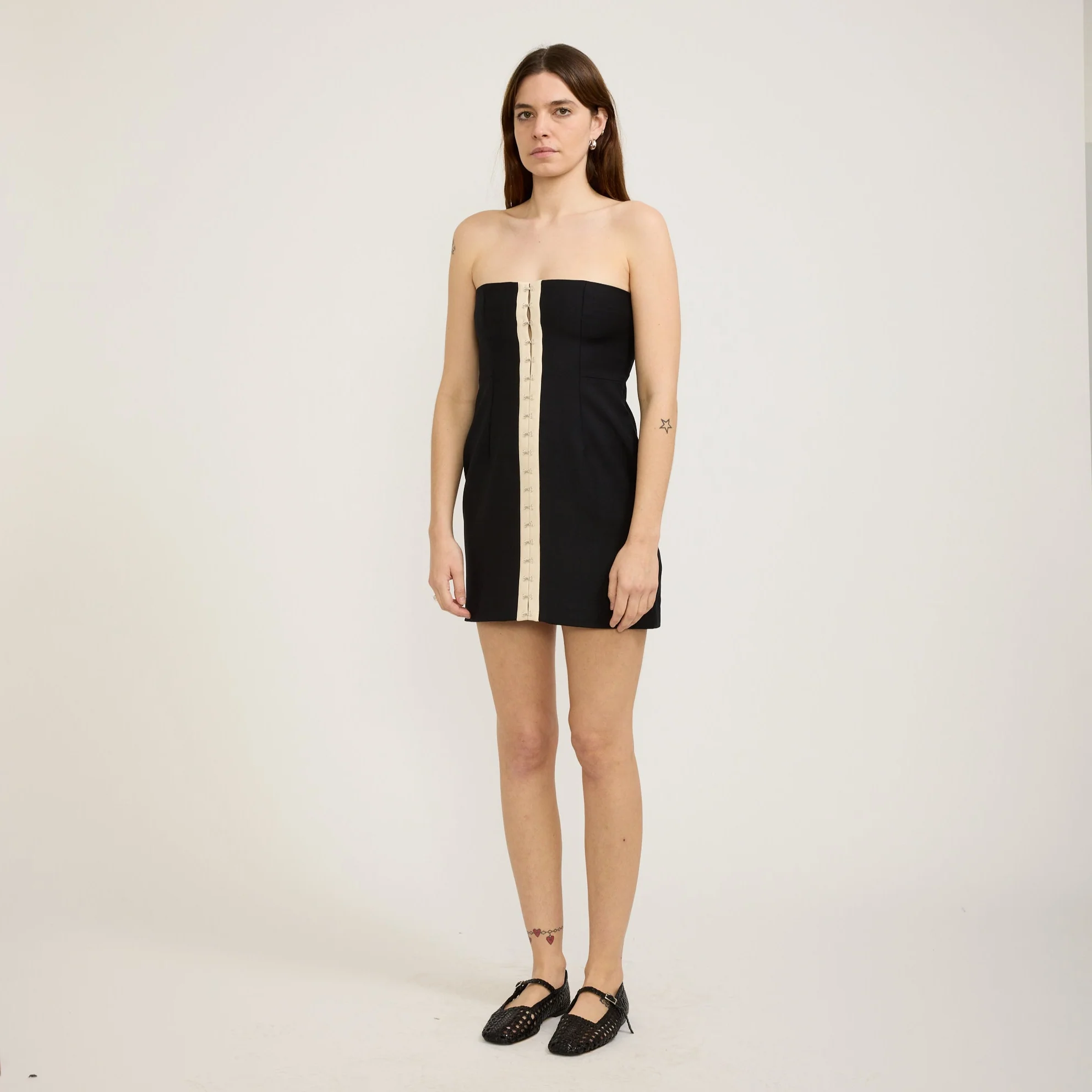Olivia Mini Dress Ivory/Black - Image 2