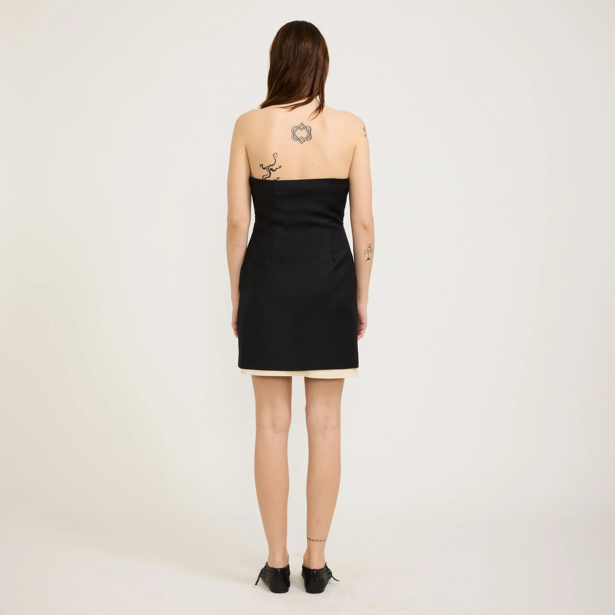 Olivia Mini Dress Ivory/Black - Image 4