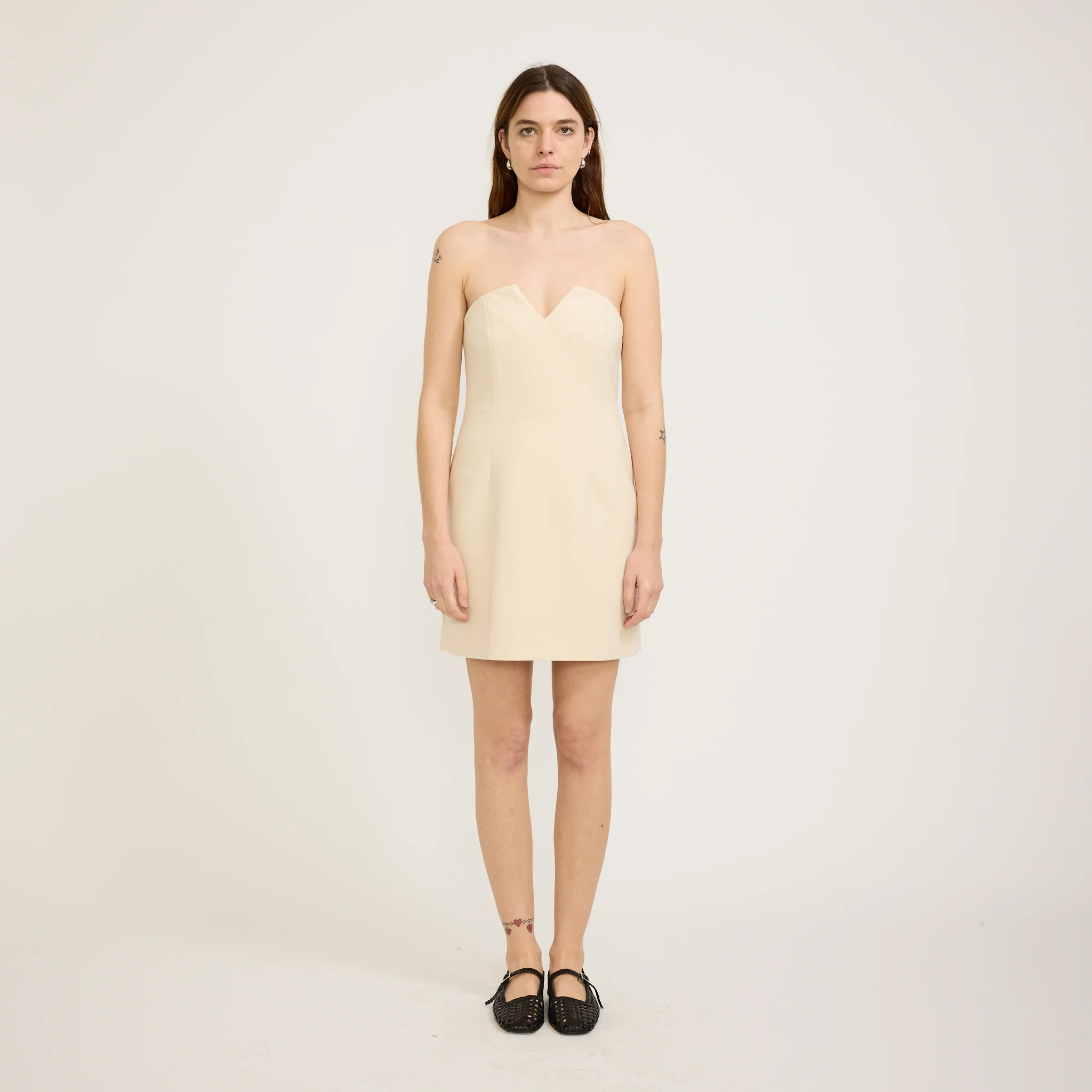 Olivia Mini Dress Ivory/Black - Image 5