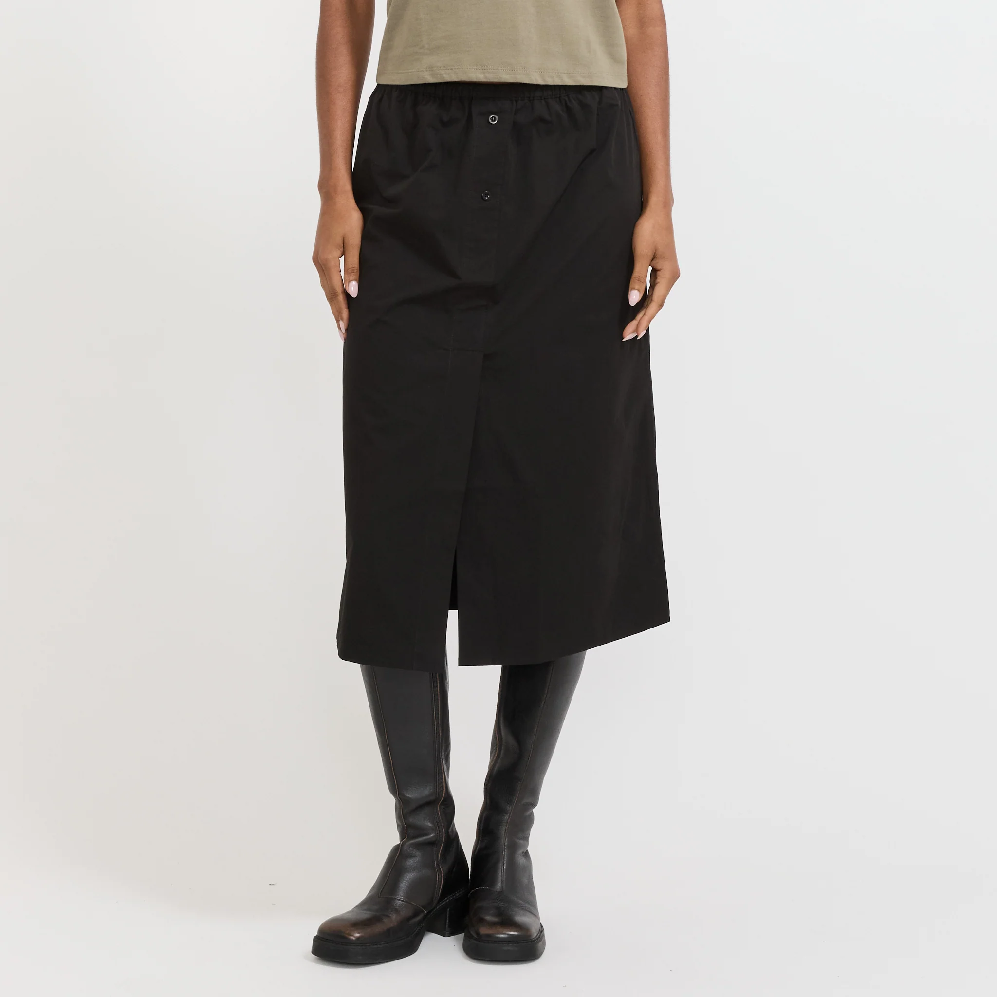 Overlap Skirt Black