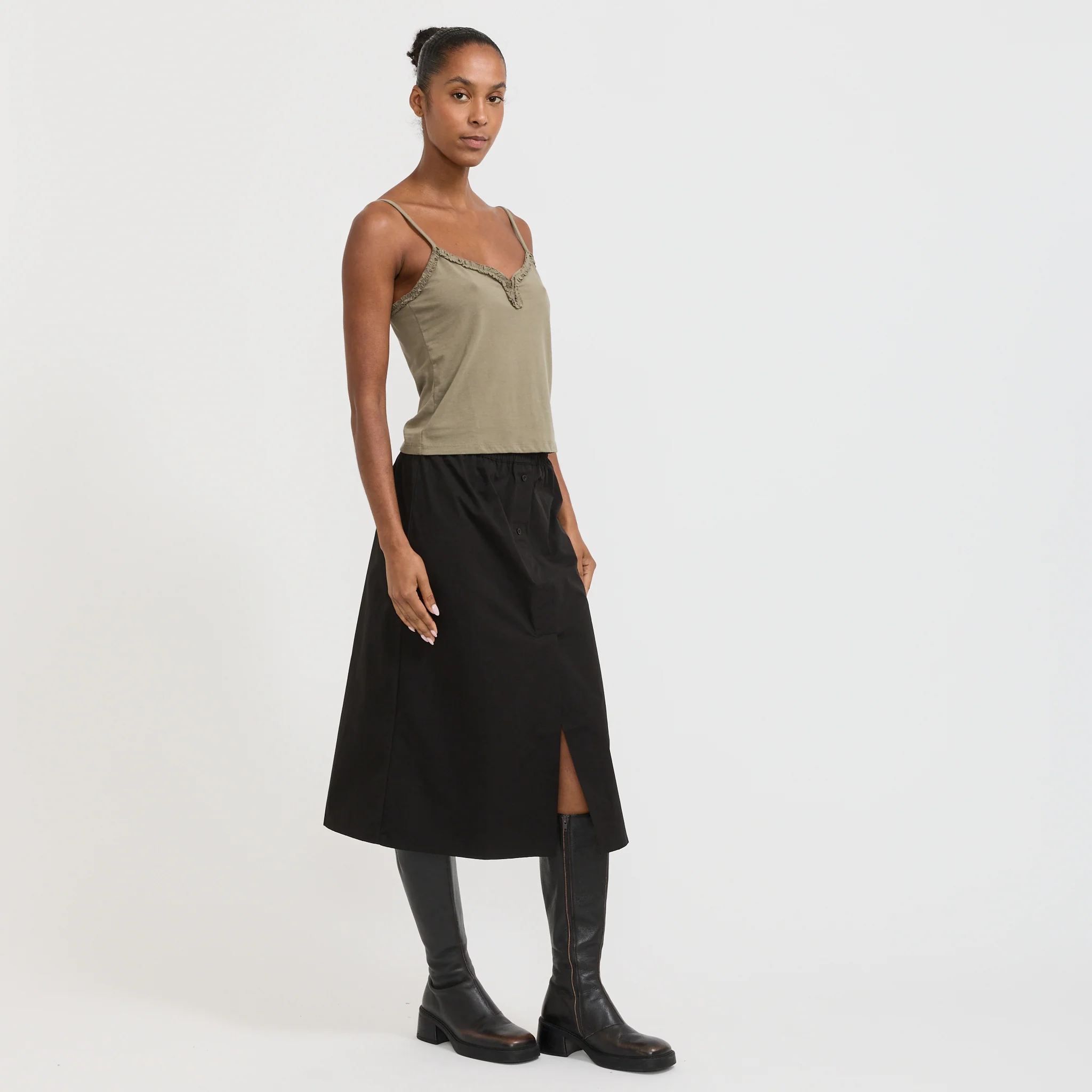 Overlap Skirt Black - Image 2