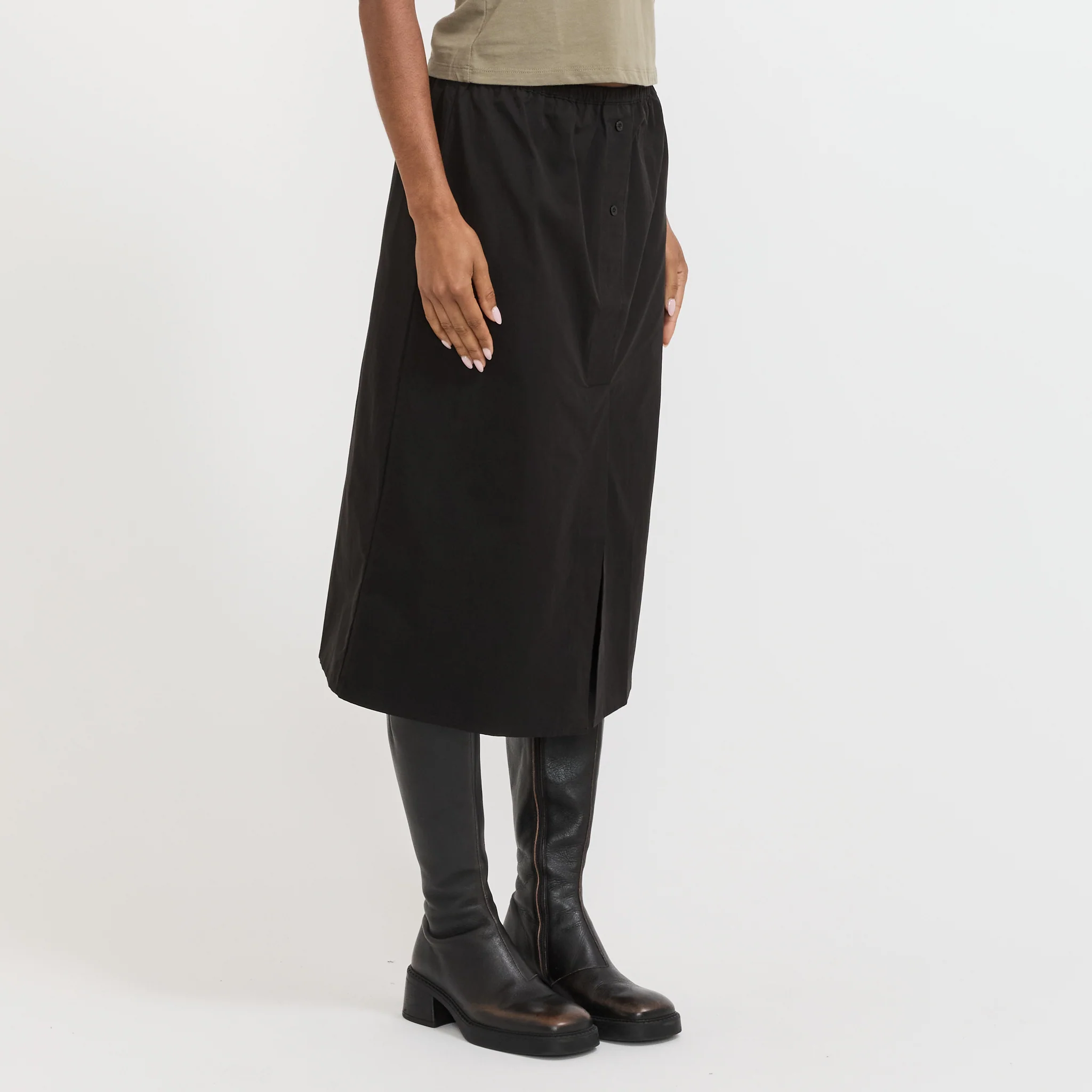 Overlap Skirt Black - Image 3