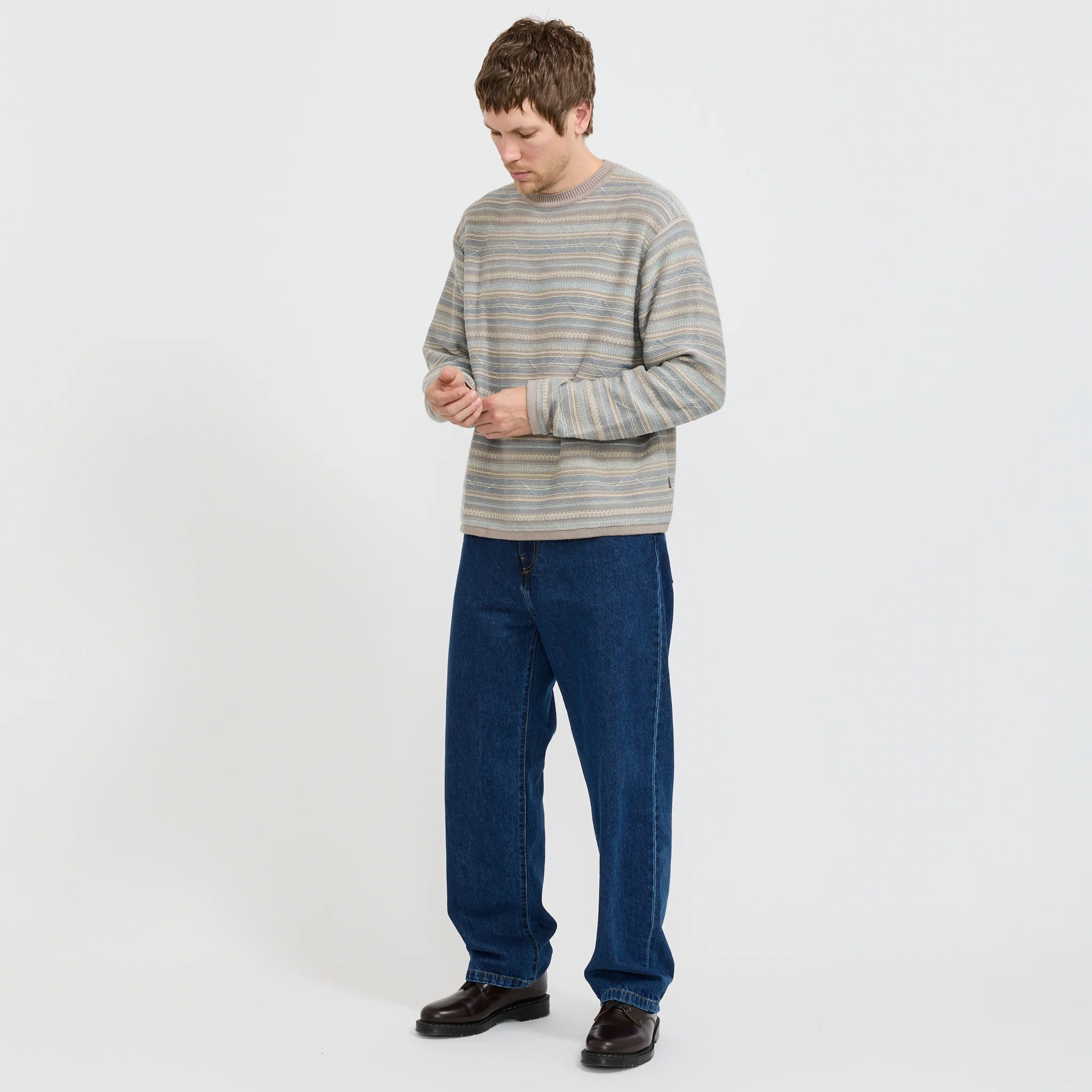 Pattern Knit Crew Slate - Image 2
