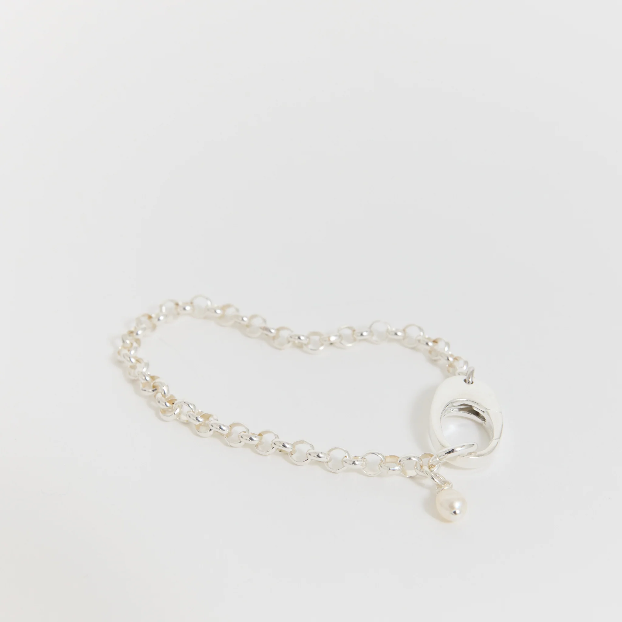 Pearl Drop Bracelet Silver
