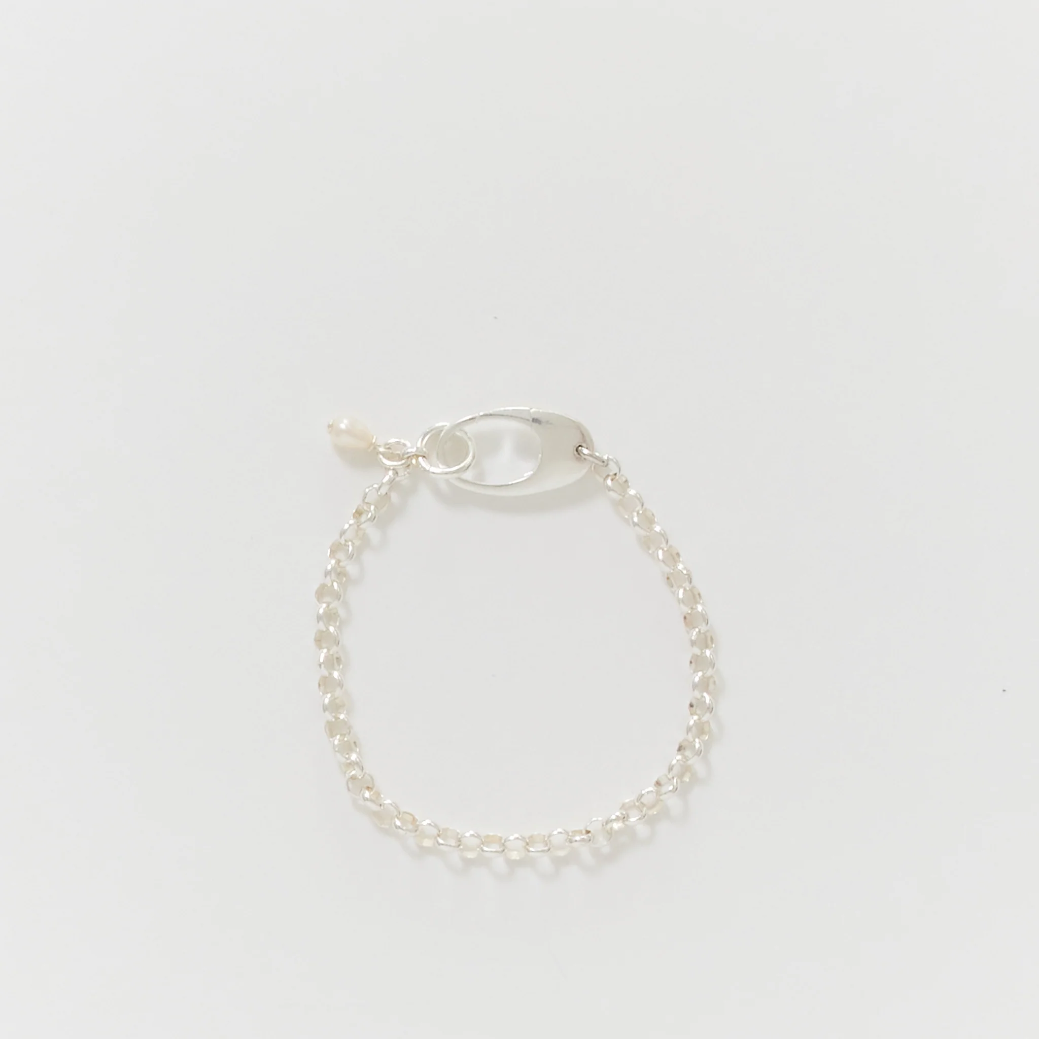Pearl Drop Bracelet Silver - Image 2