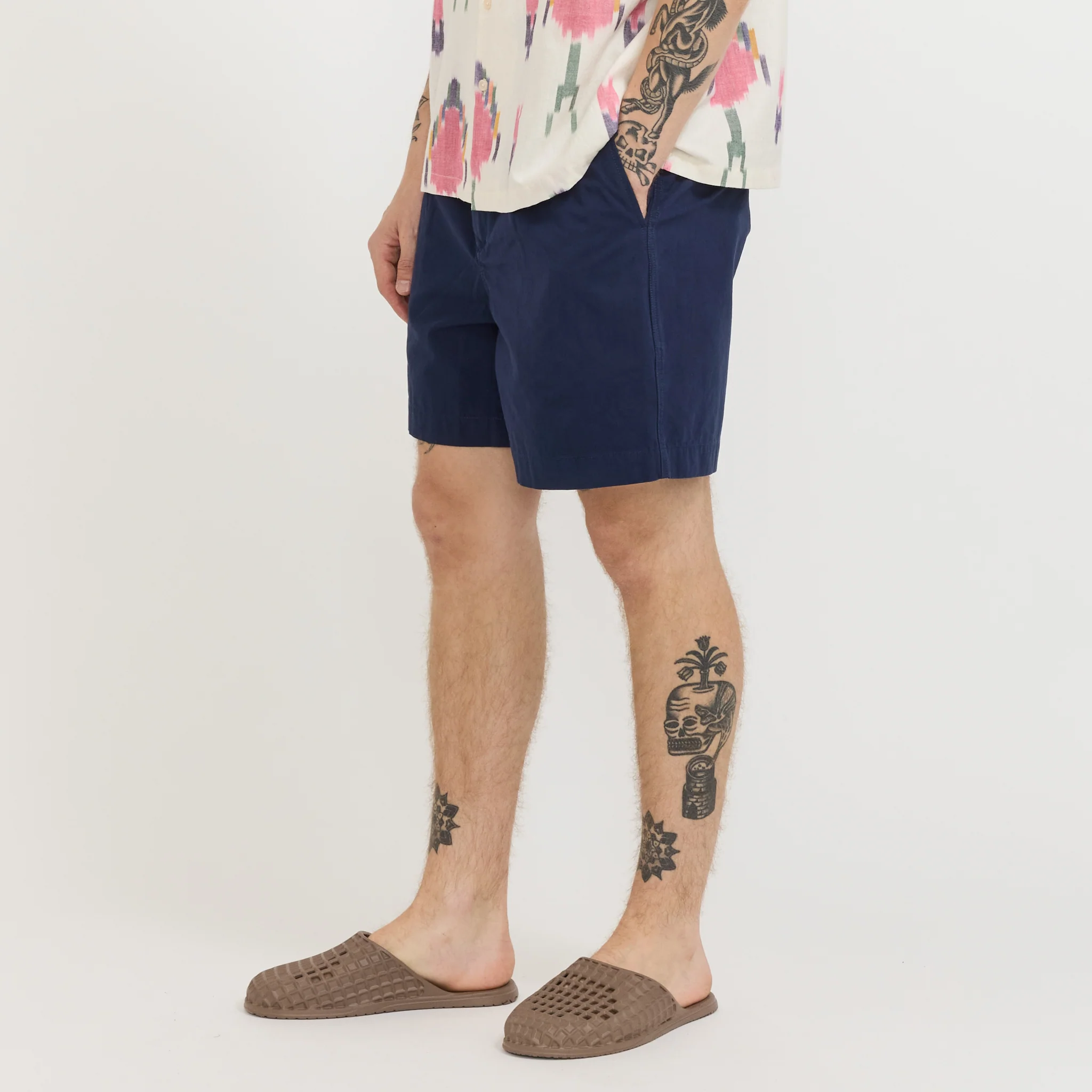 Pleat Short Navy