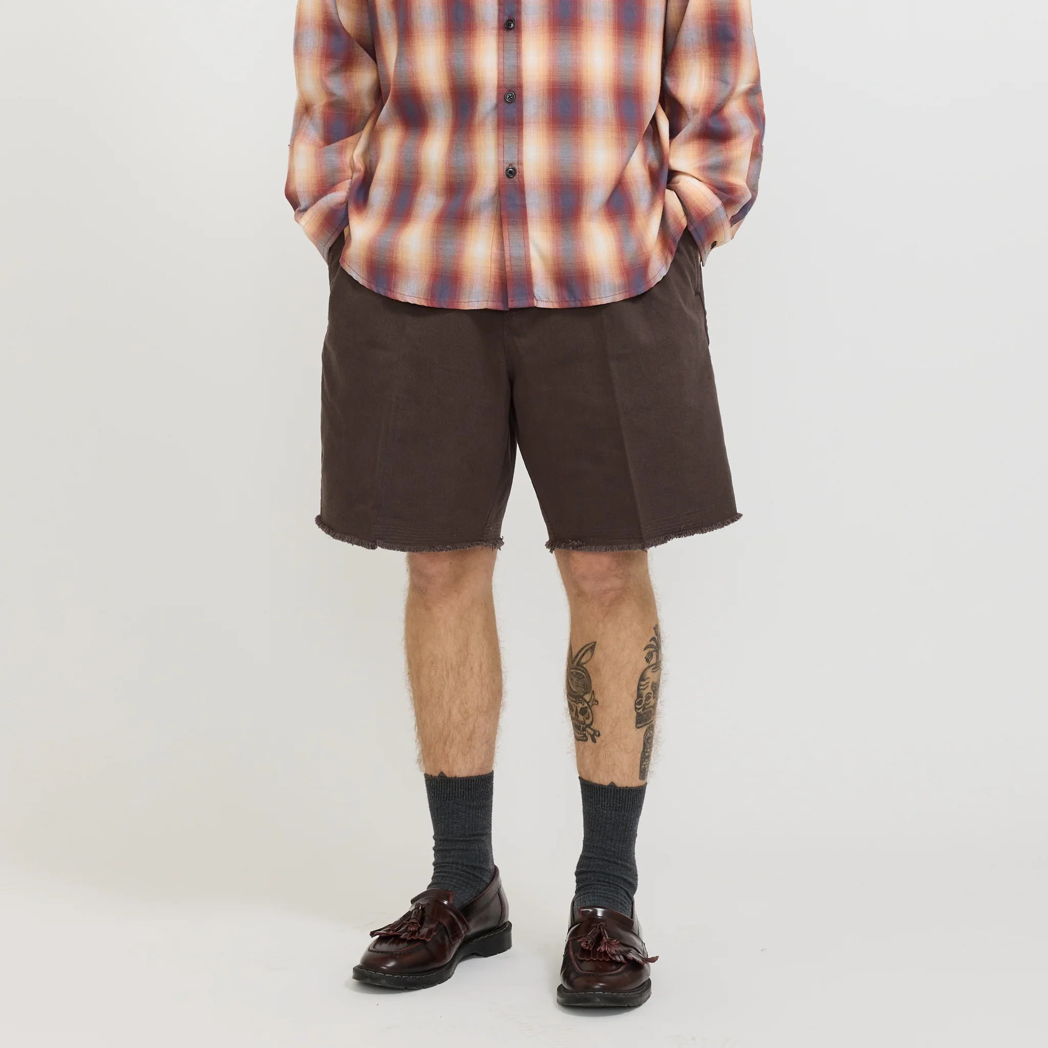Pleated Short Dark Grey