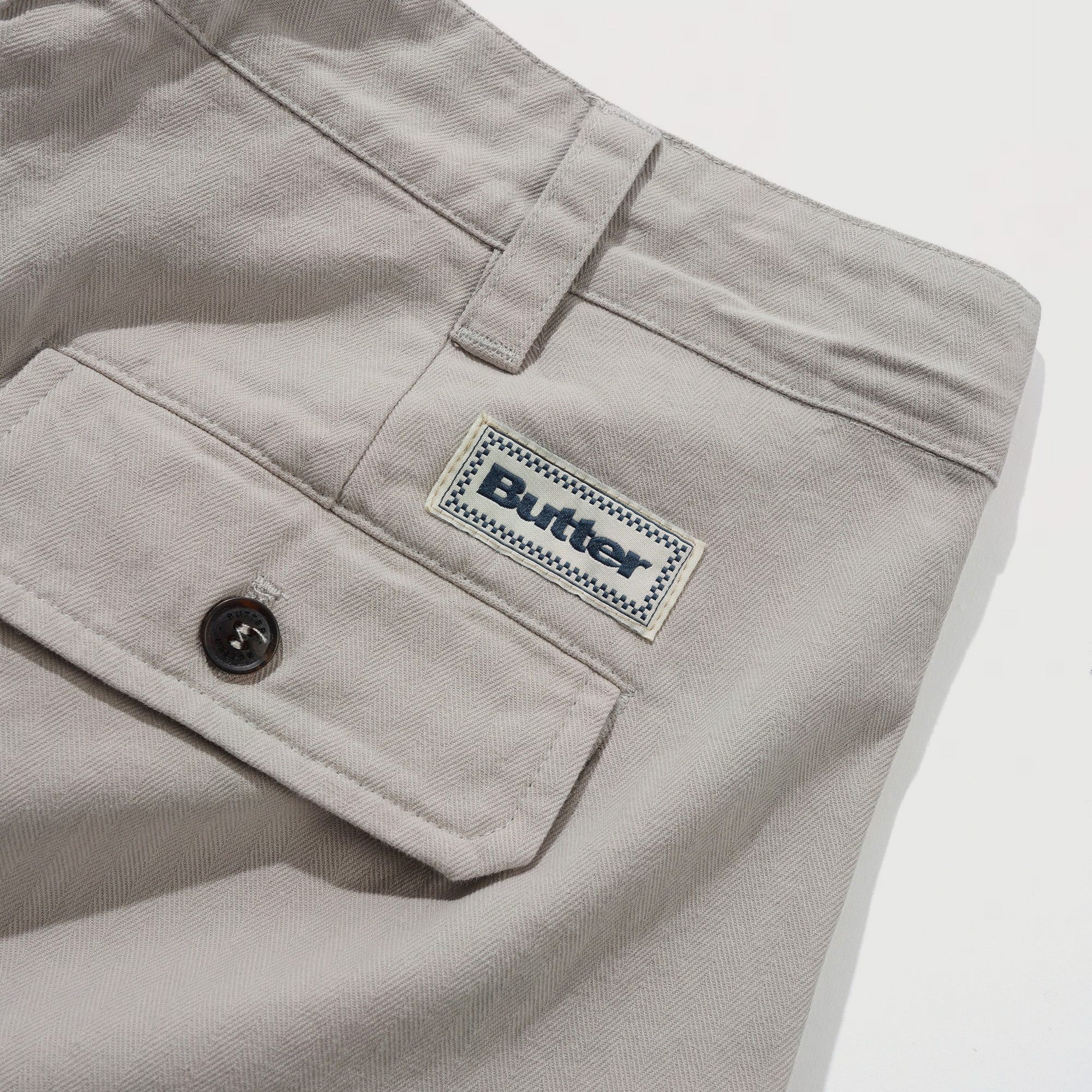 Pleated Shorts Washed Light Grey - Image 3