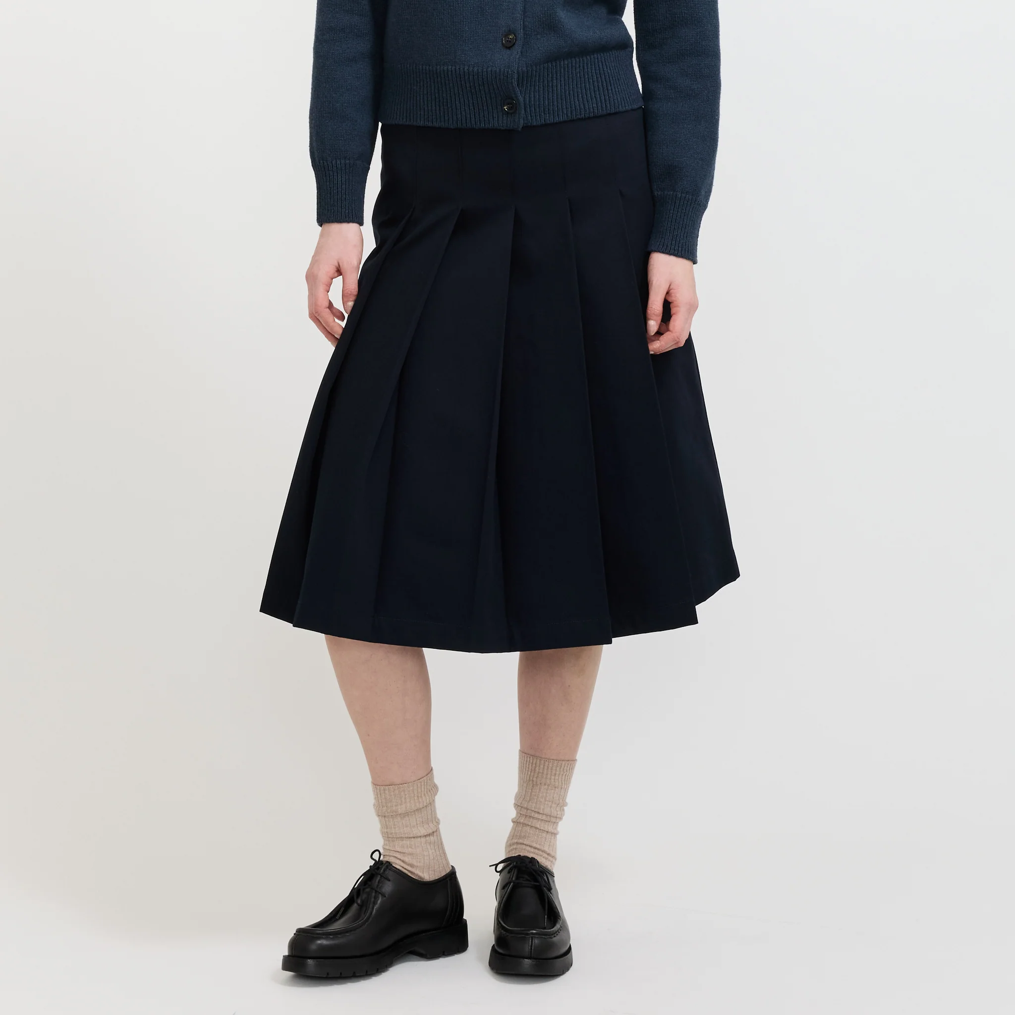 Pleated Skirt Dark Navy