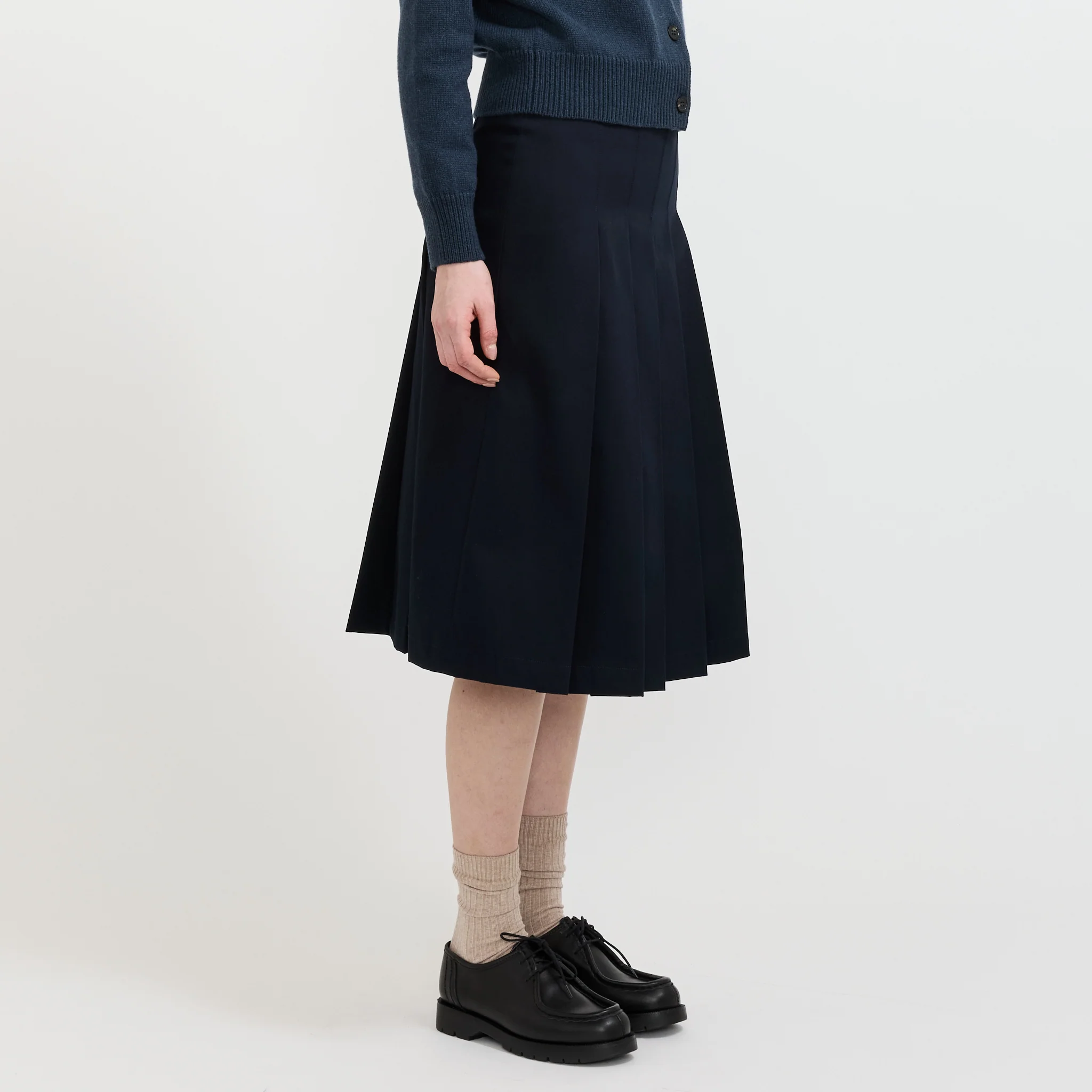 Pleated Skirt Dark Navy - Image 3