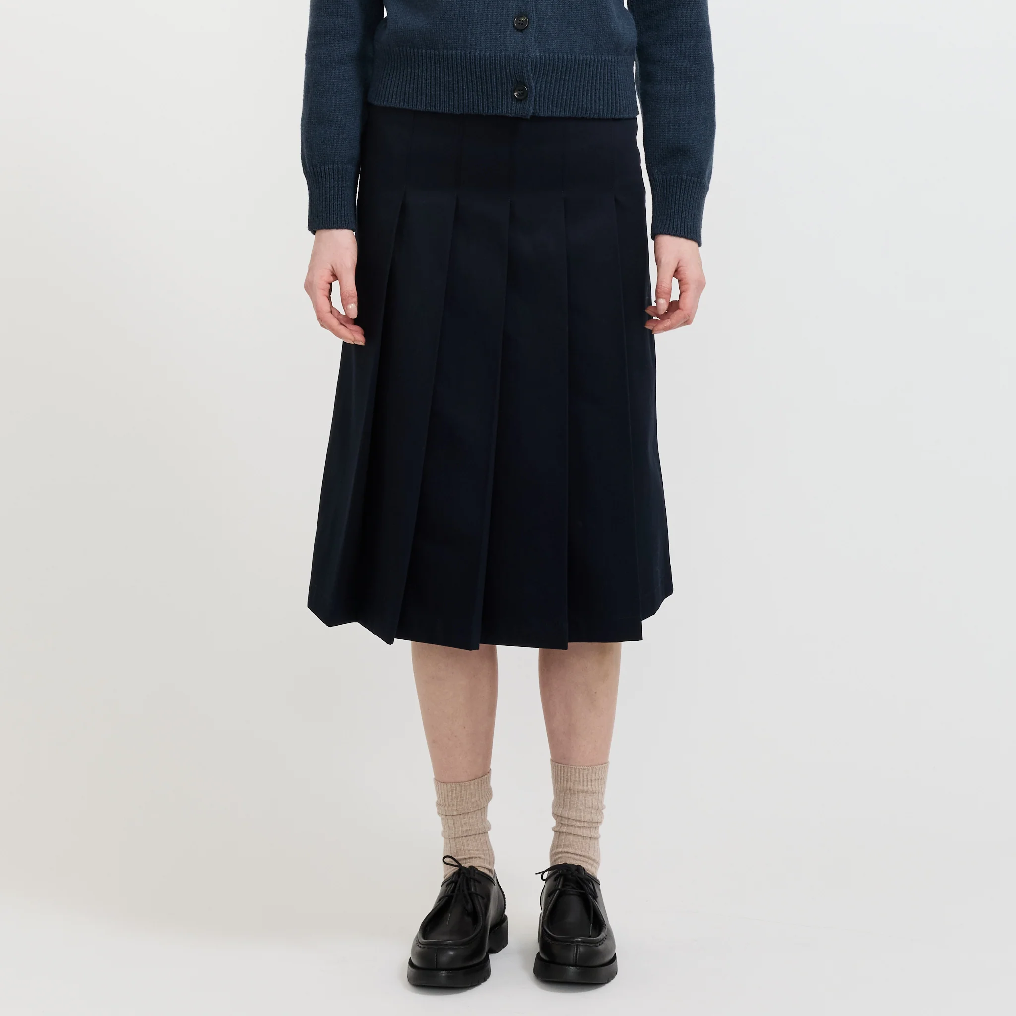 Pleated Skirt Dark Navy - Image 4