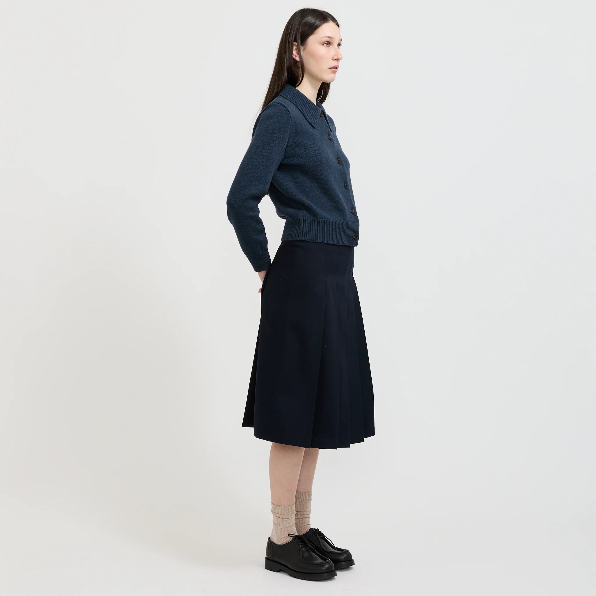 Pleated Skirt Dark Navy - Image 6