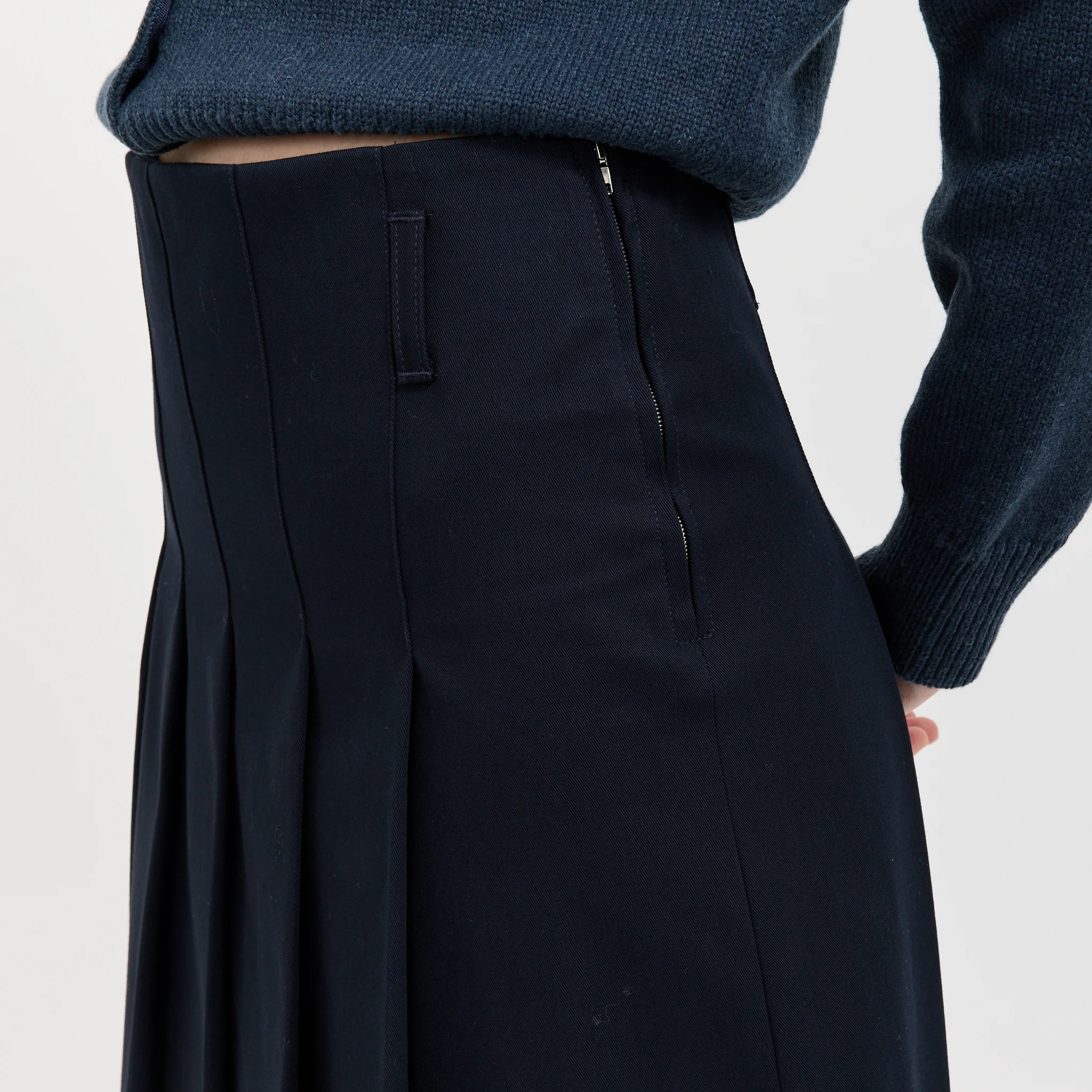 Pleated Skirt Dark Navy - Image 8