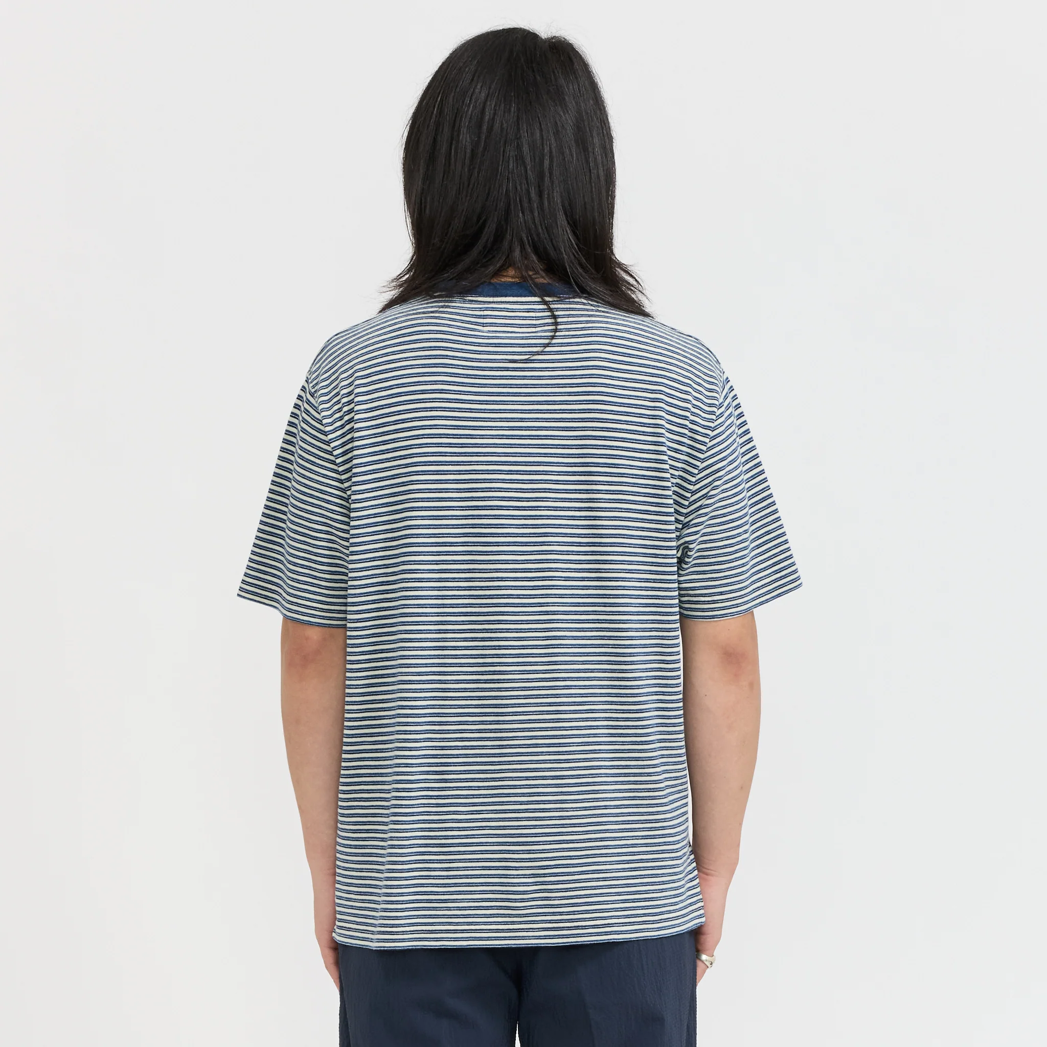 Pocket Tee Indigo Stripe Off White - Image 4
