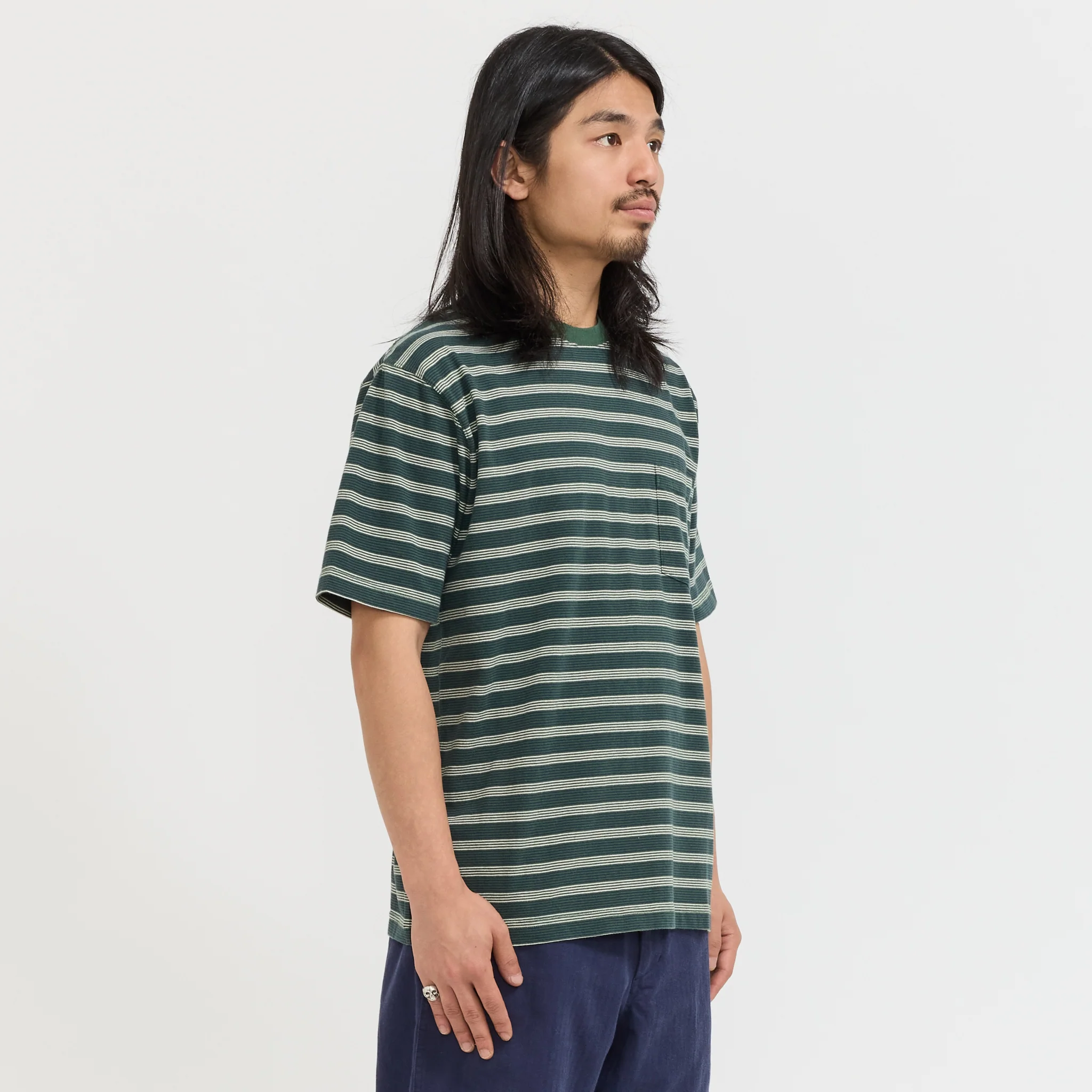 Pocket Tee Pin Stripe Green - Image 3