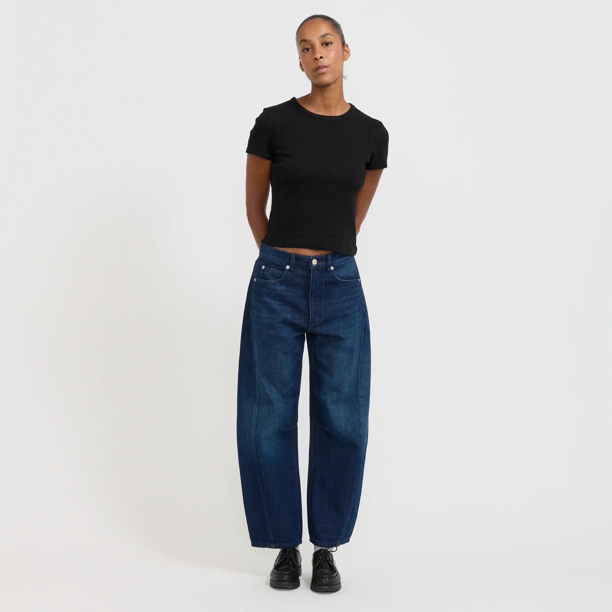 Pointelle Classic Tee Black - Image 2