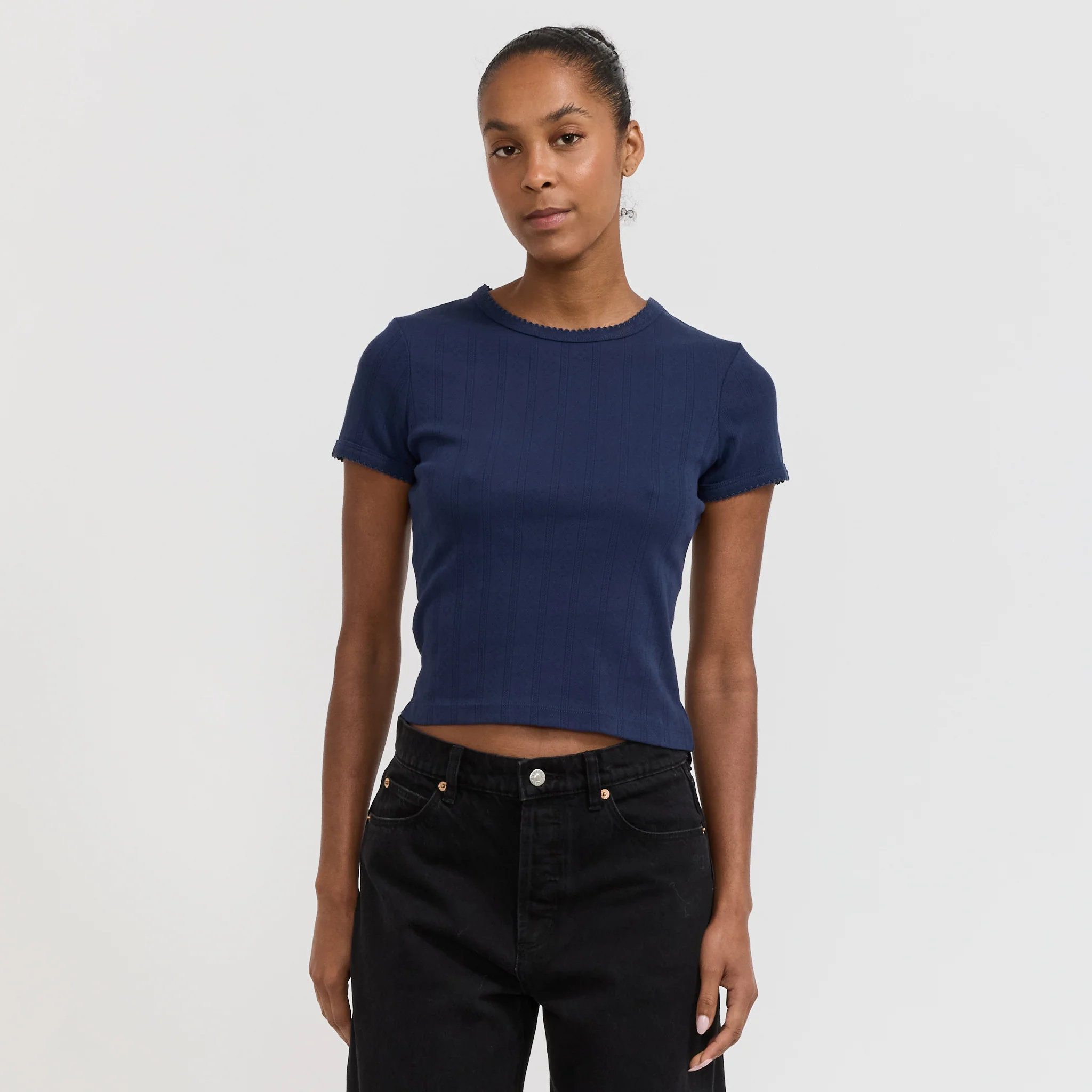 Pointelle Classic Tee Navy