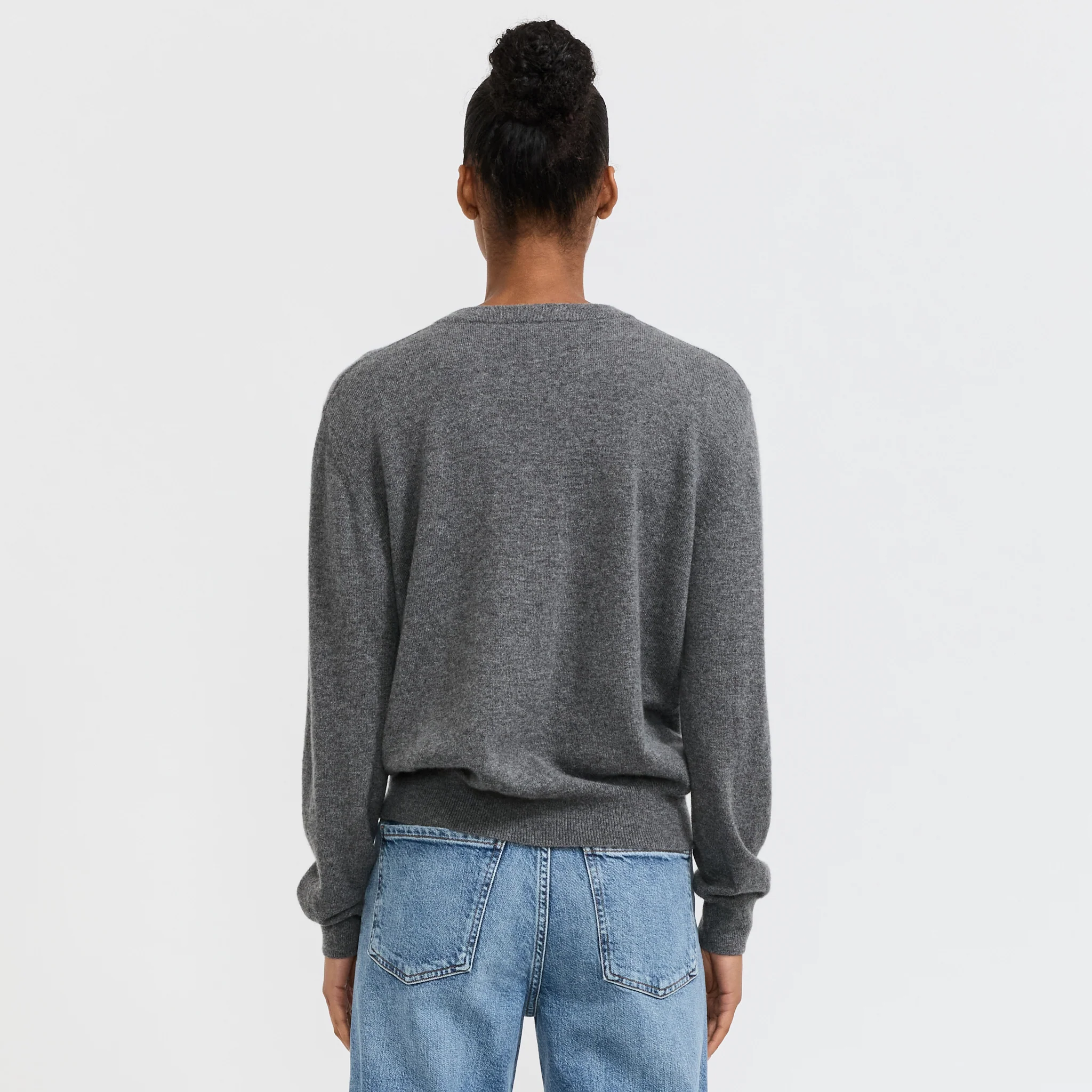 Posy Cashmere Cardigan Grey Marle - Image 4