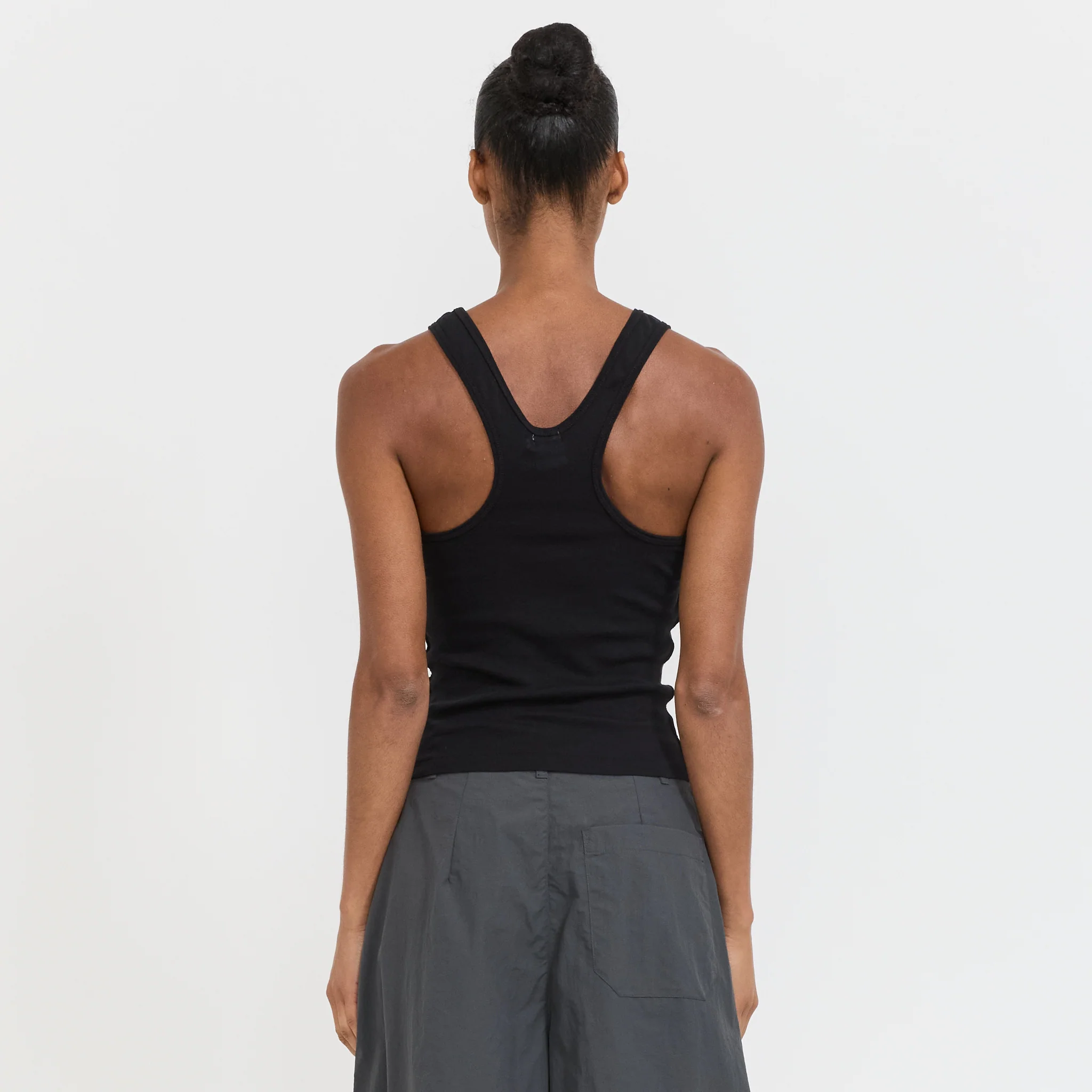 Racer Back Rib Tank Black - Image 4