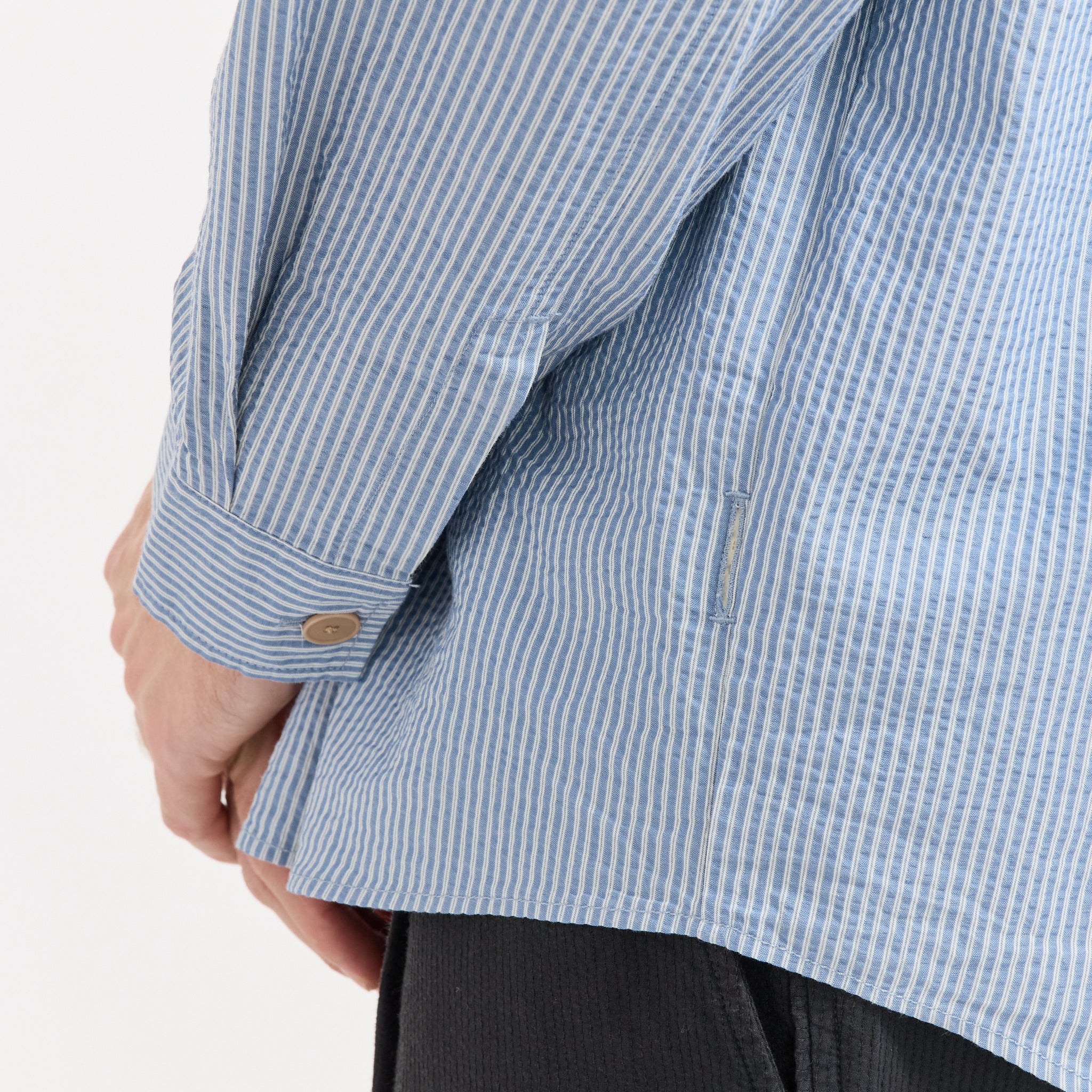 Raglan Shirt Blue Crinkle Stripe - Image 6