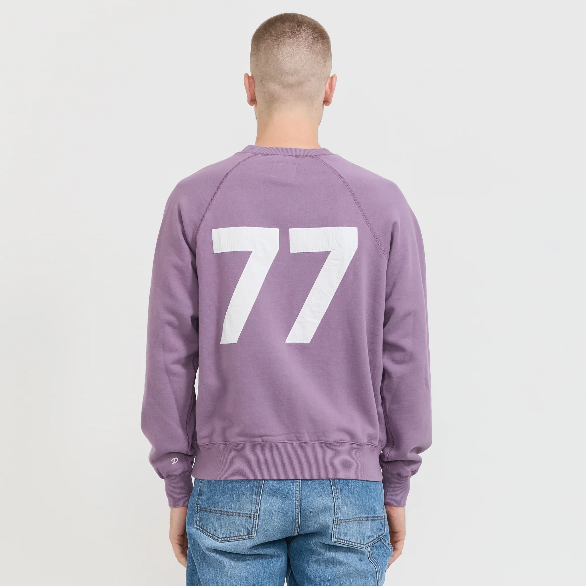 Raglan Sweatshirt '1977' Applique Faded Purple - Image 4