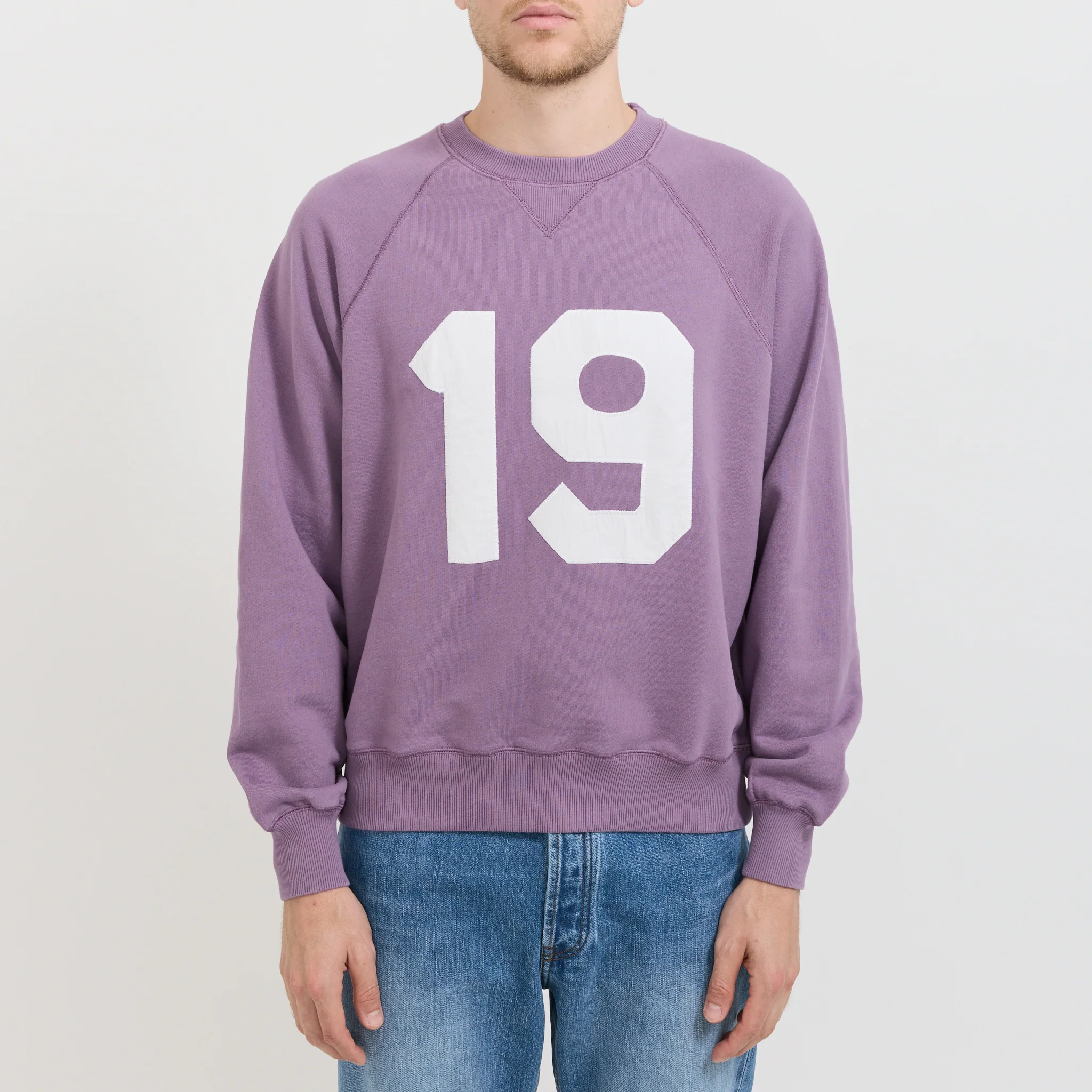 Raglan Sweatshirt '1977' Applique Faded Purple - Image 5