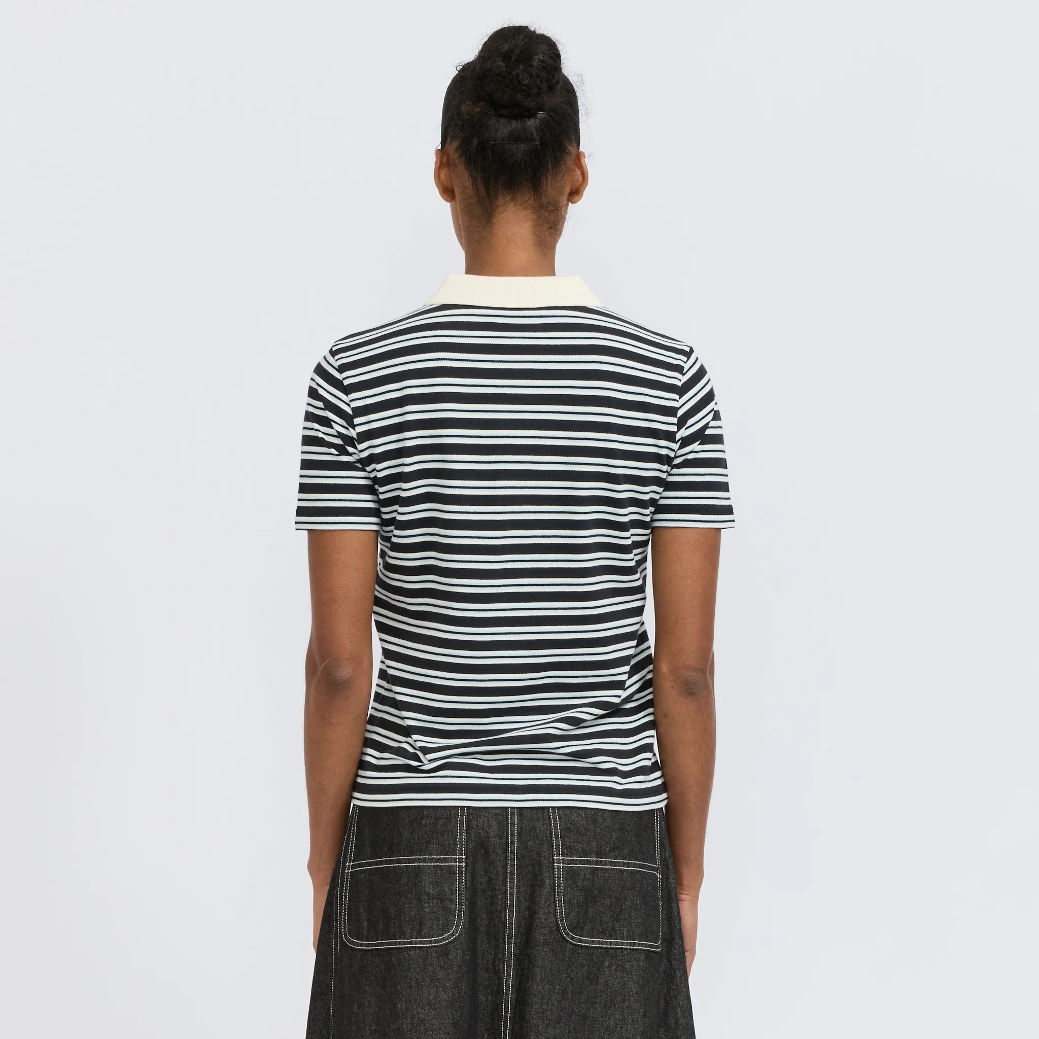 Raye Polo Dark Navy Stripe - Image 4
