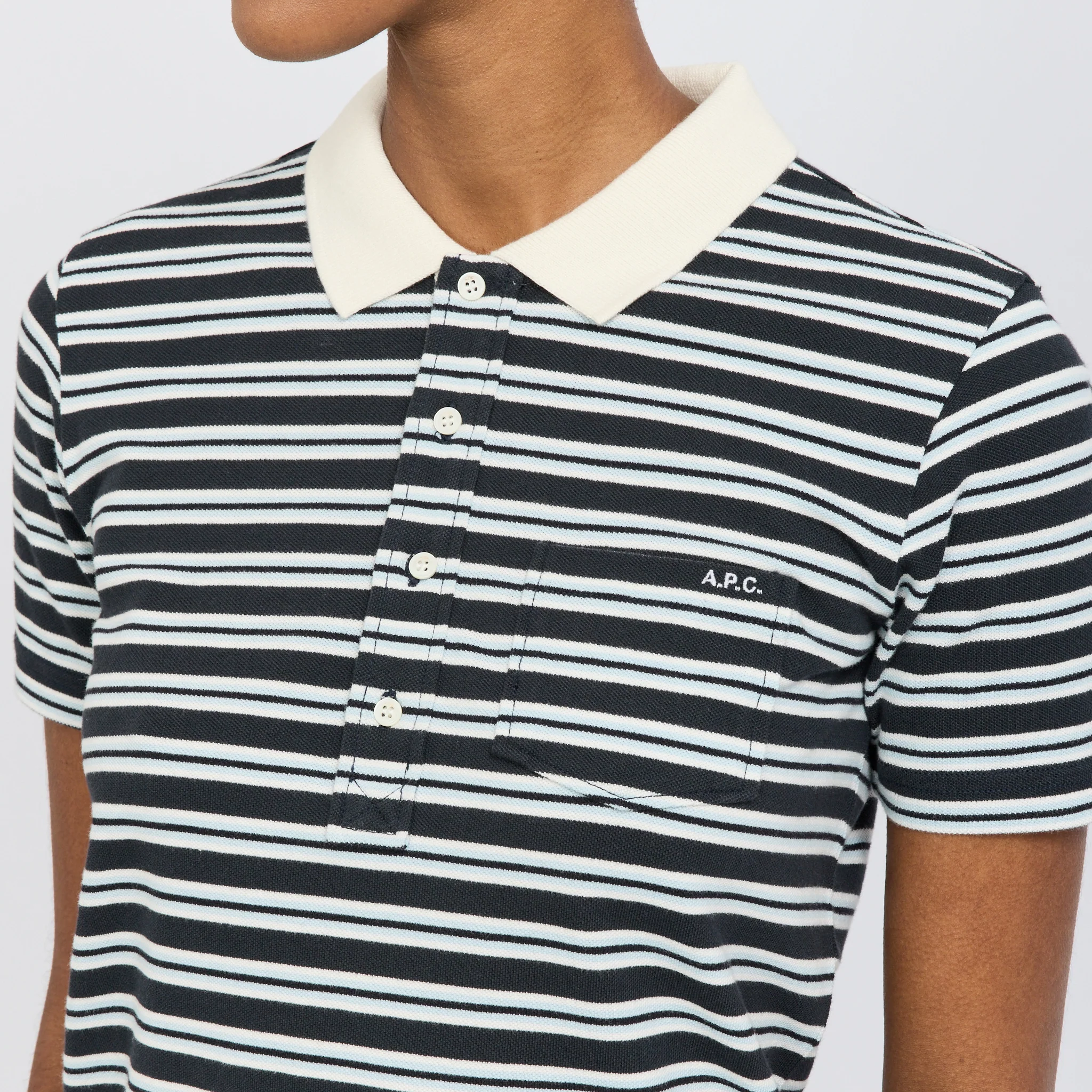 Raye Polo Dark Navy Stripe - Image 6