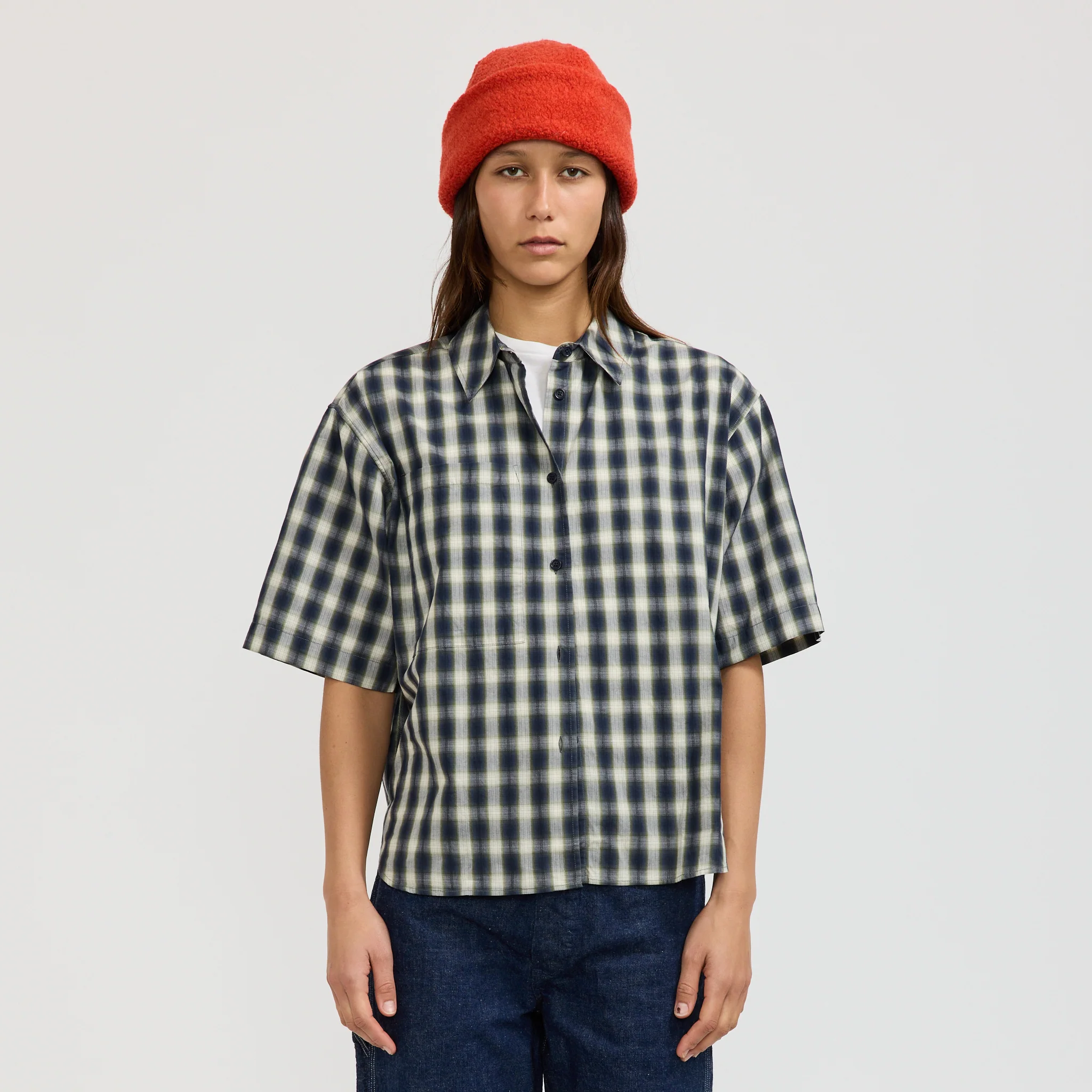 Recycled Wool Watch Cap Orange - Image 4