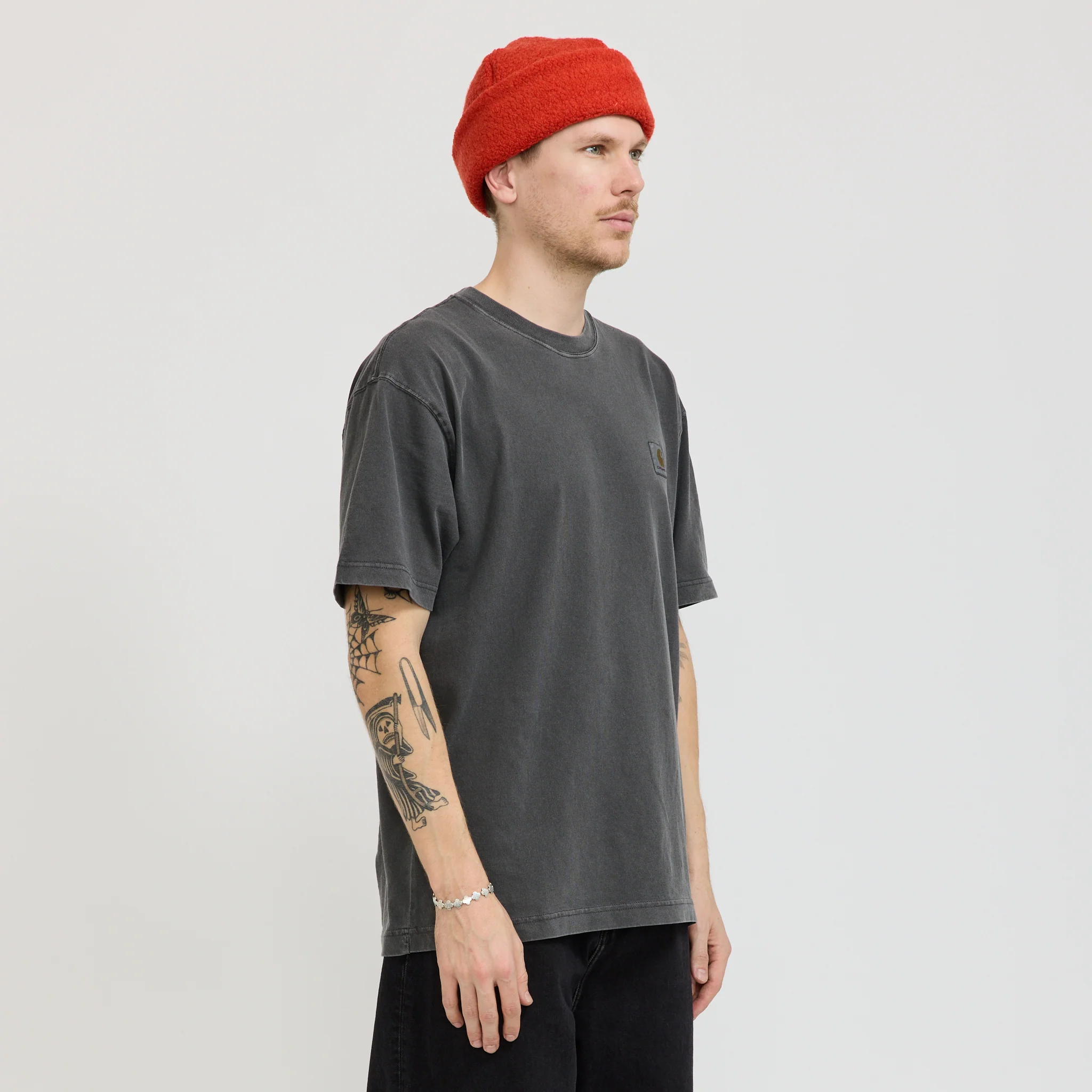 Recycled Wool Watch Cap Orange - Image 5