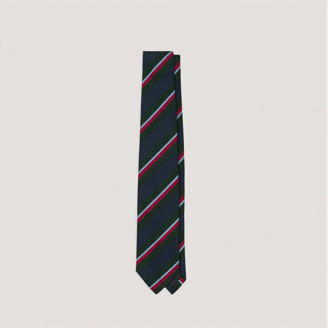 Regimental Stripe Mogador Tie Green/Navy
