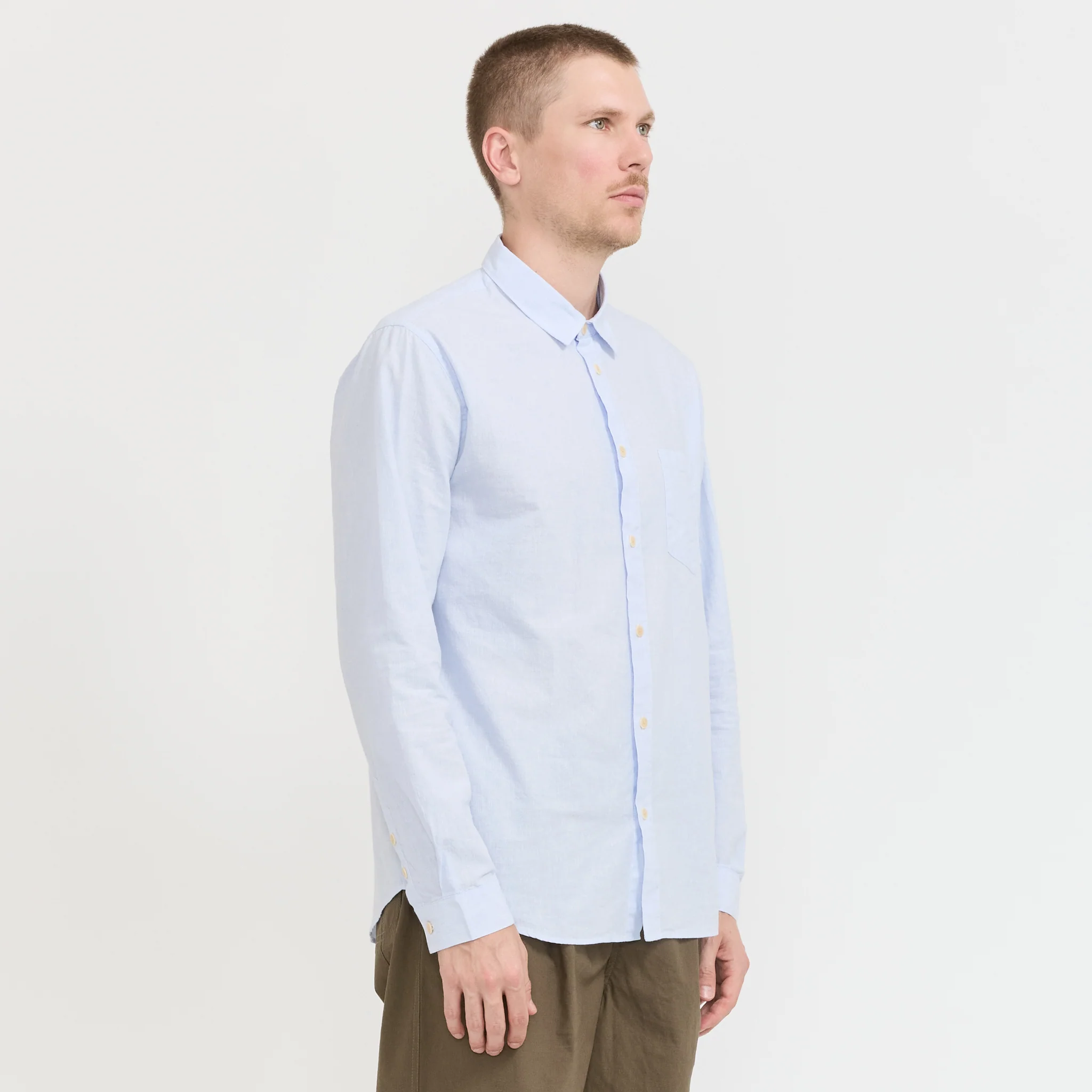 Relaxed Fit Shirt Blue Microstripe - Image 3