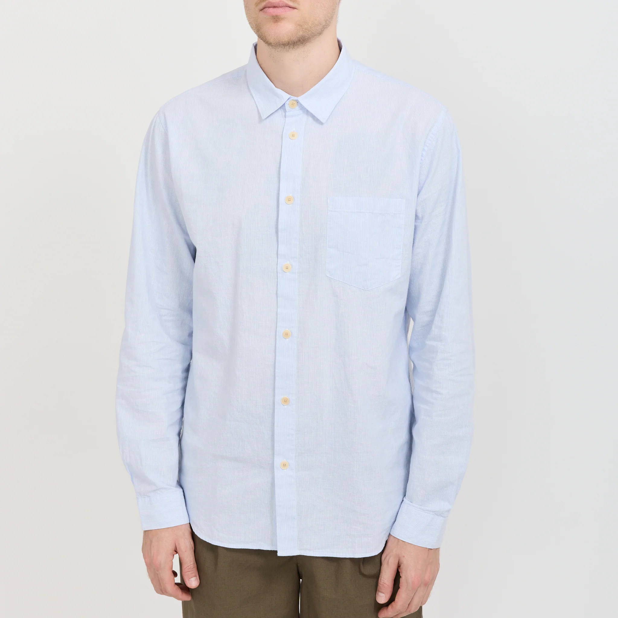 Relaxed Fit Shirt Blue Microstripe - Image 5