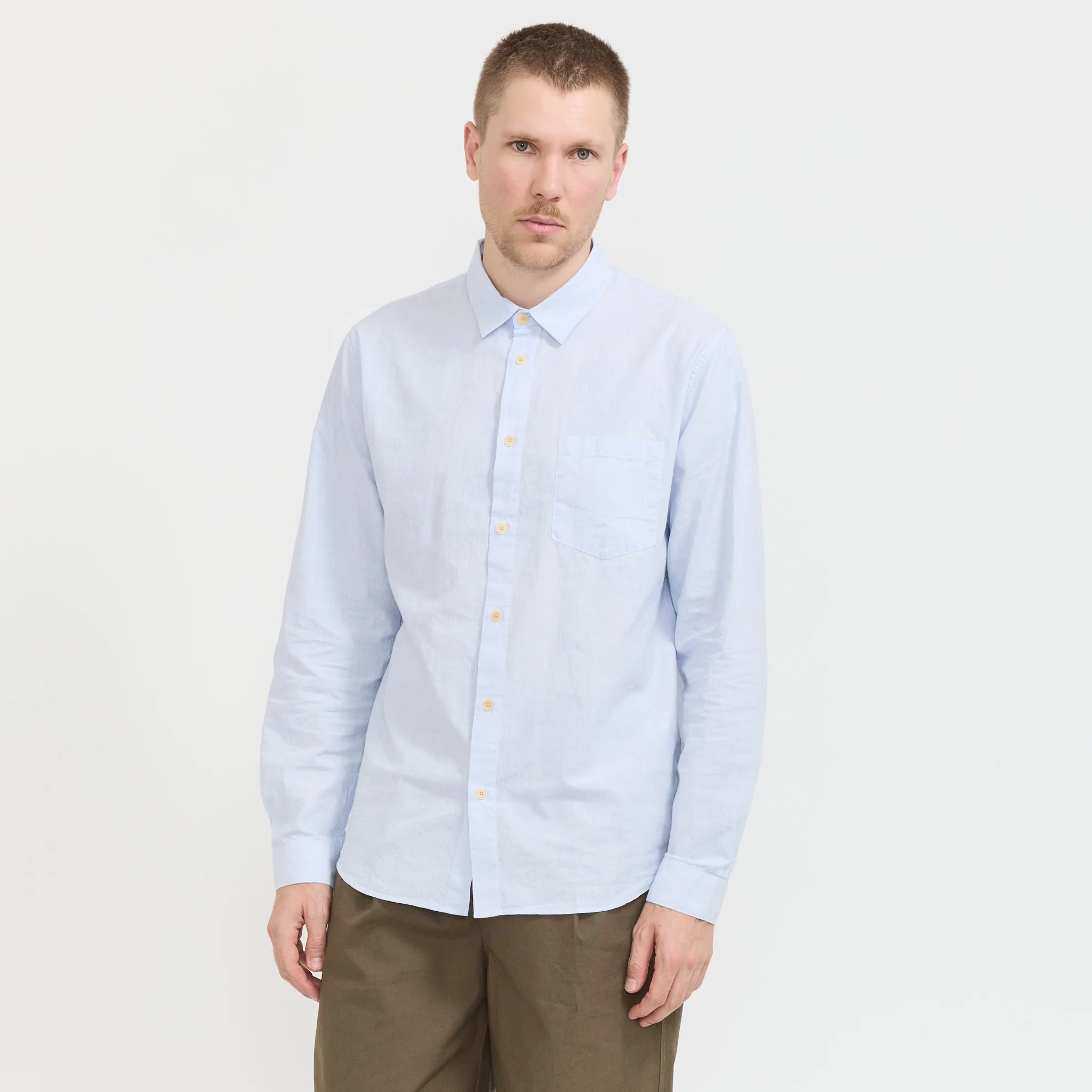 Relaxed Fit Shirt Blue Microstripe - Image 8