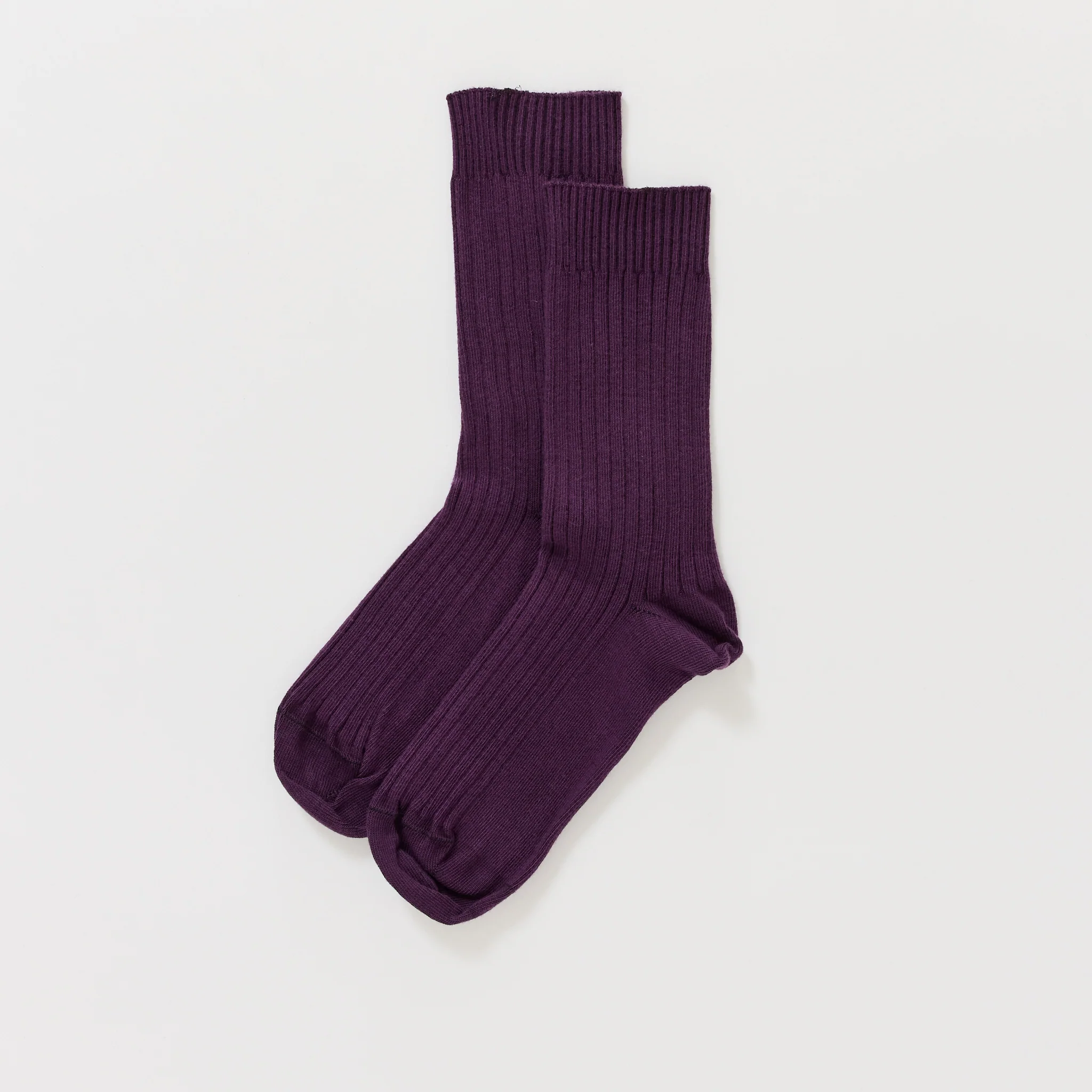 Rib Overankle Socks Gesso Purple