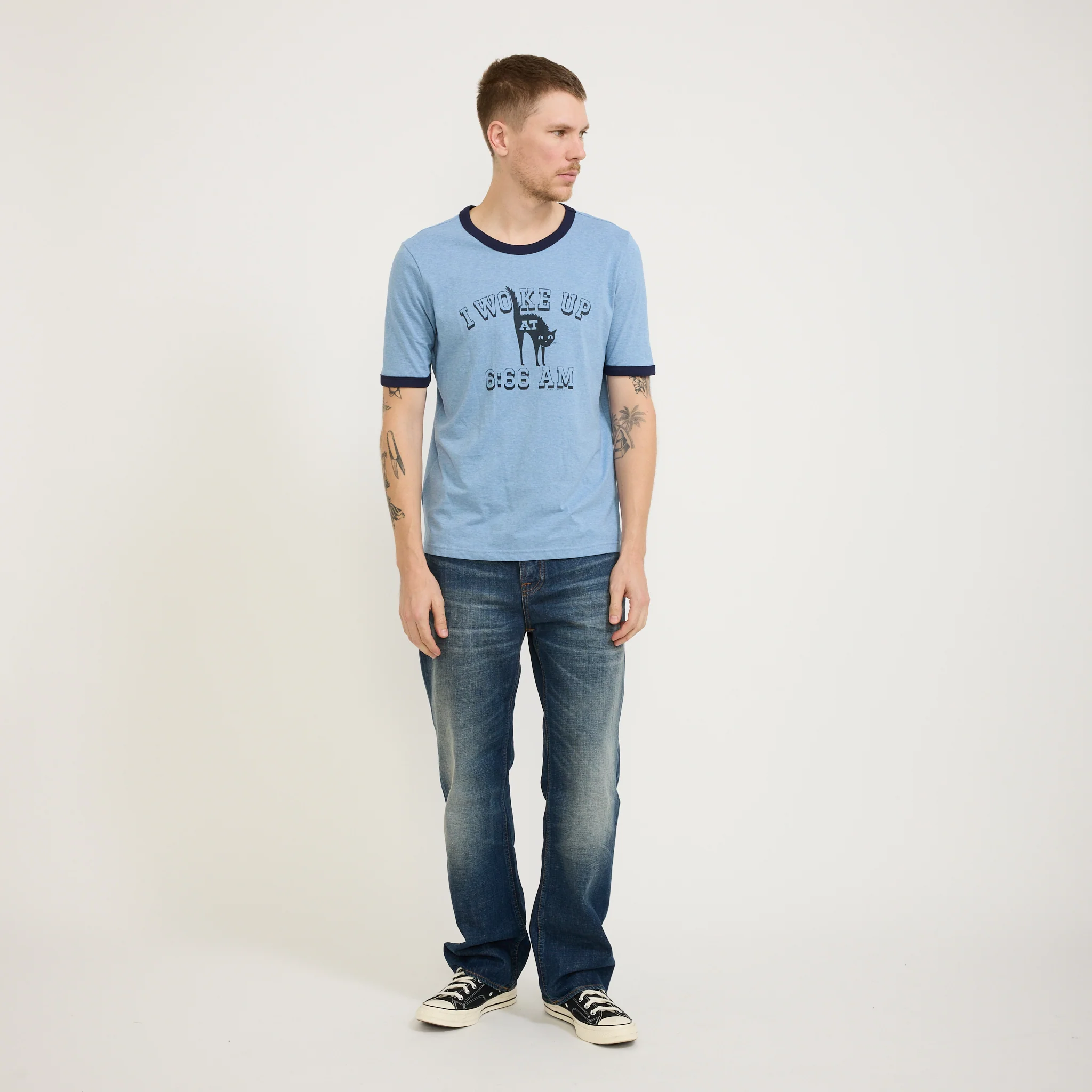 Ricky 6-66 Ringer T-Shirt Bluemelange - Image 2