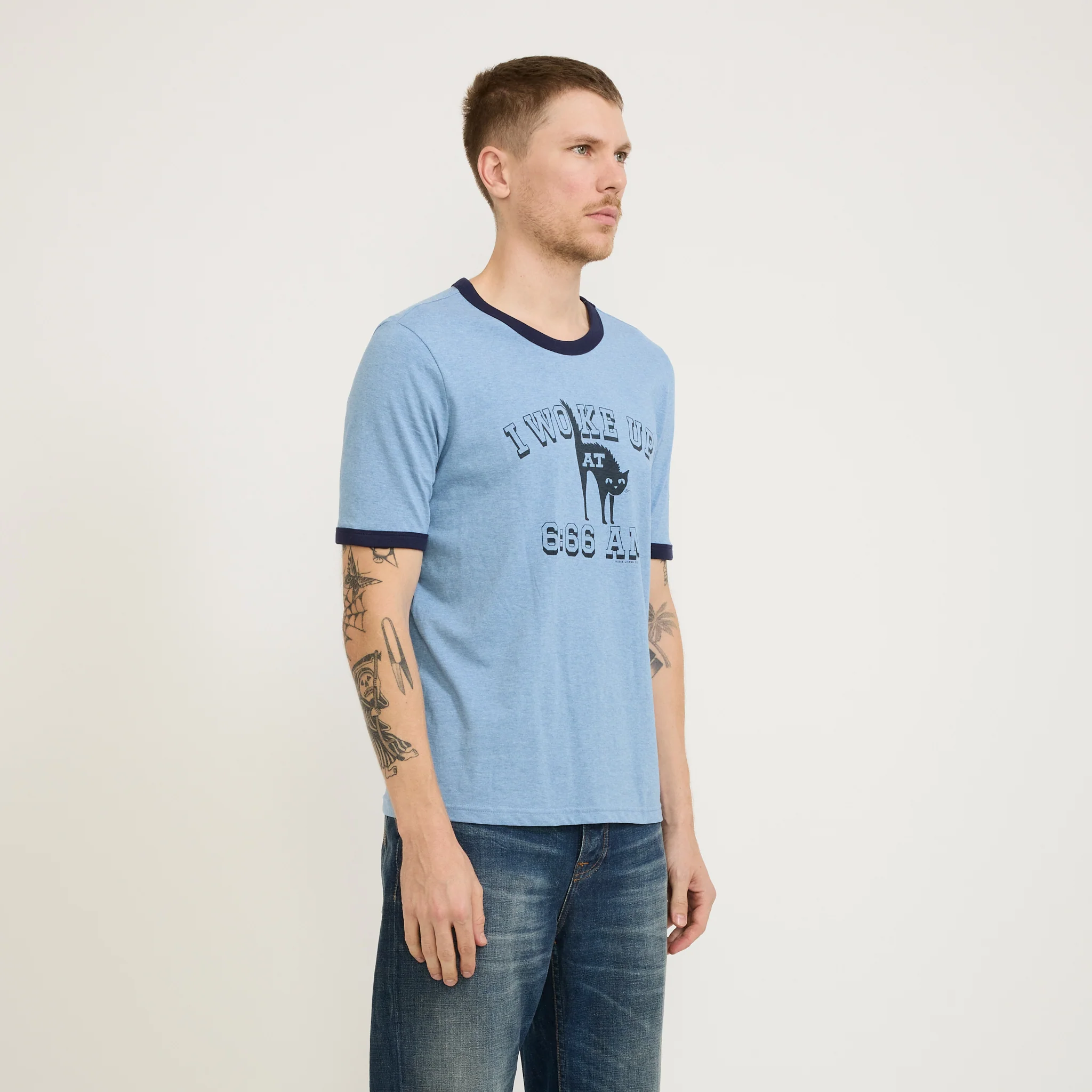 Ricky 6-66 Ringer T-Shirt Bluemelange - Image 3